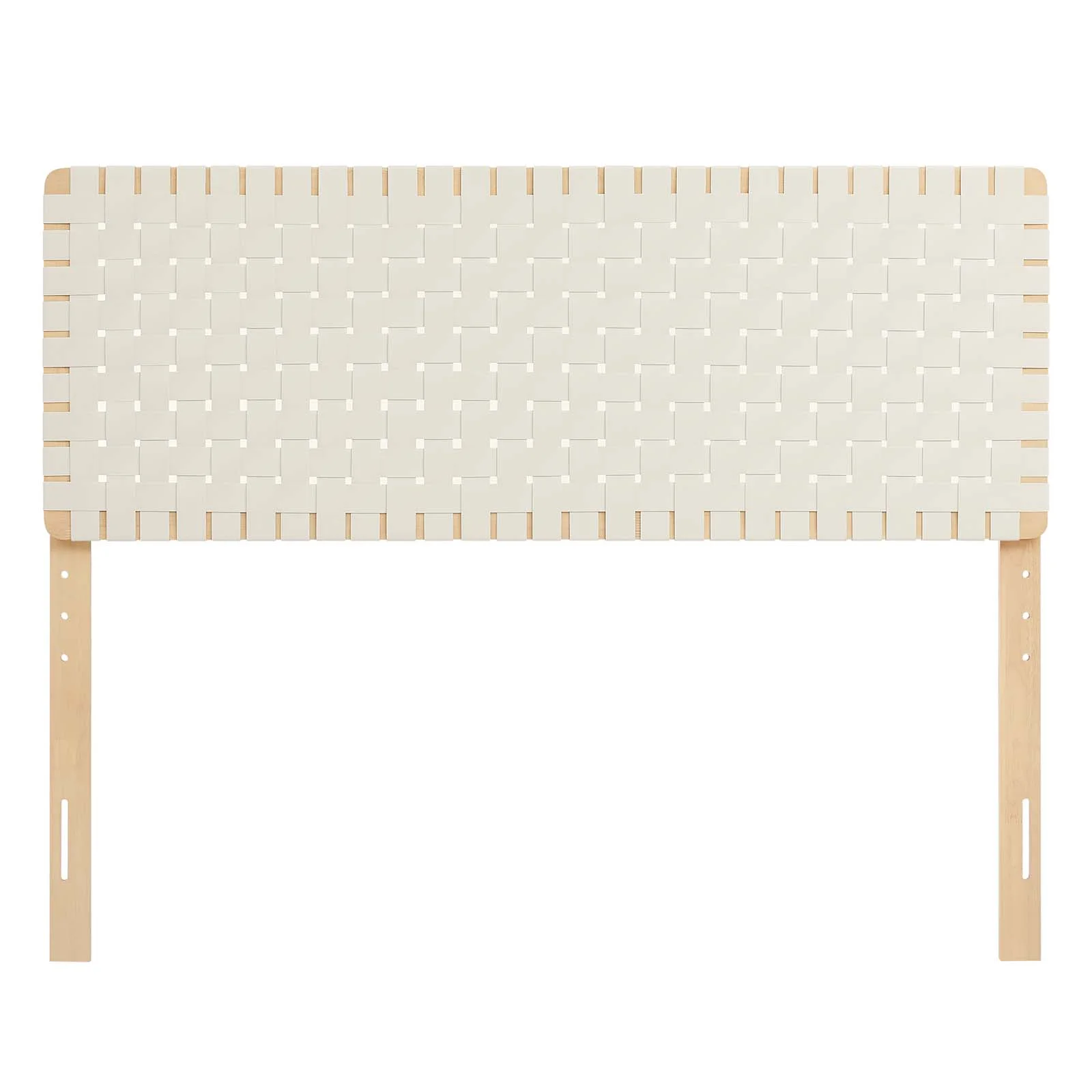 Modway Sparta Weave Queen Vegan Leather Headboard in Natural Beige