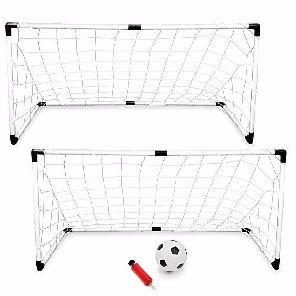 K-Roo Sports Youth Soccer Goals with Soccer Ball and Pump for Backyard Play