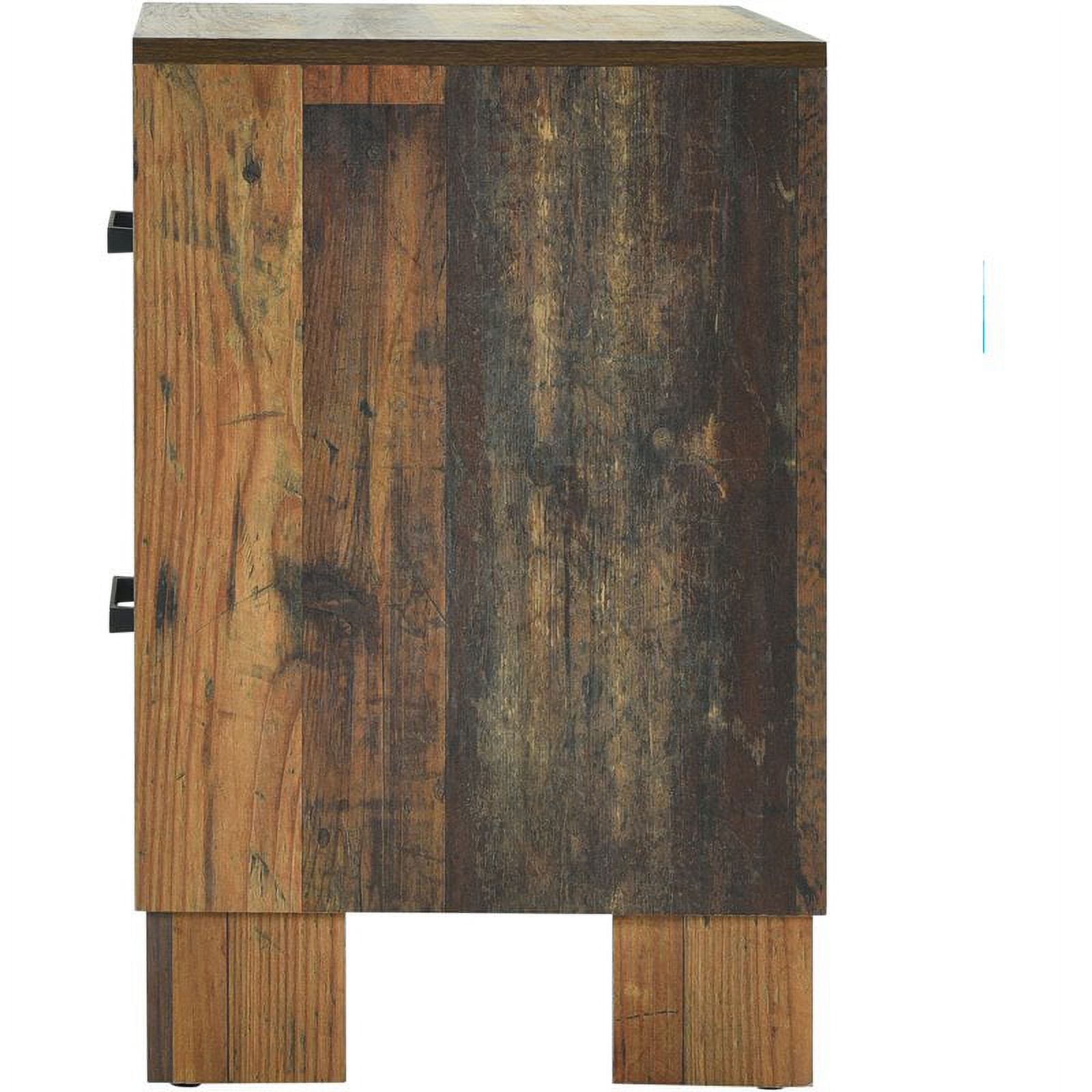 Pemberly Row Wooden 2 Drawer Nightstand in Rustic Pine Finish