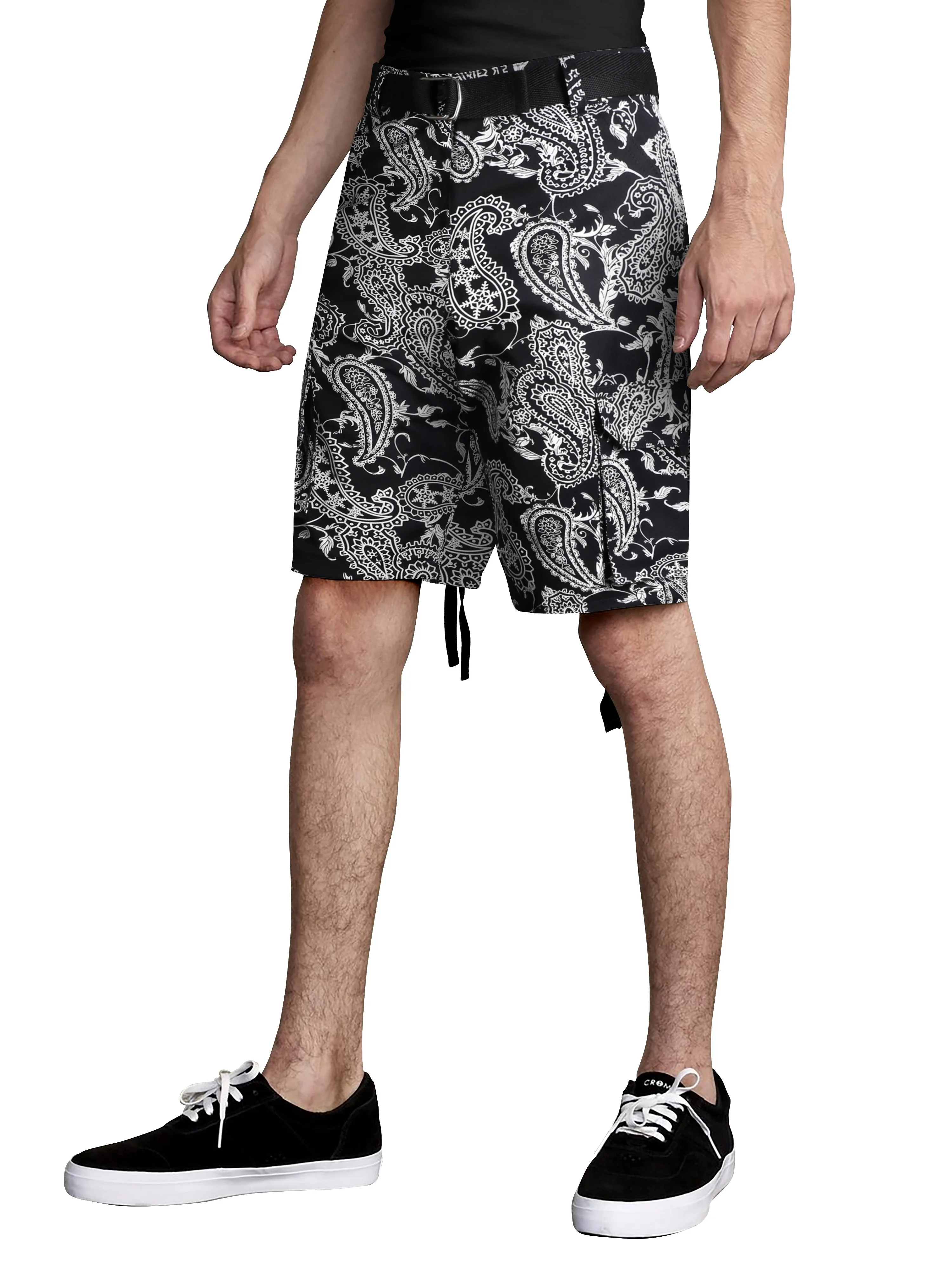 Hat and Beyond Mens Heavy Outdoor Solid Paisley Twill Cargo Shorts with Multiple Pockets