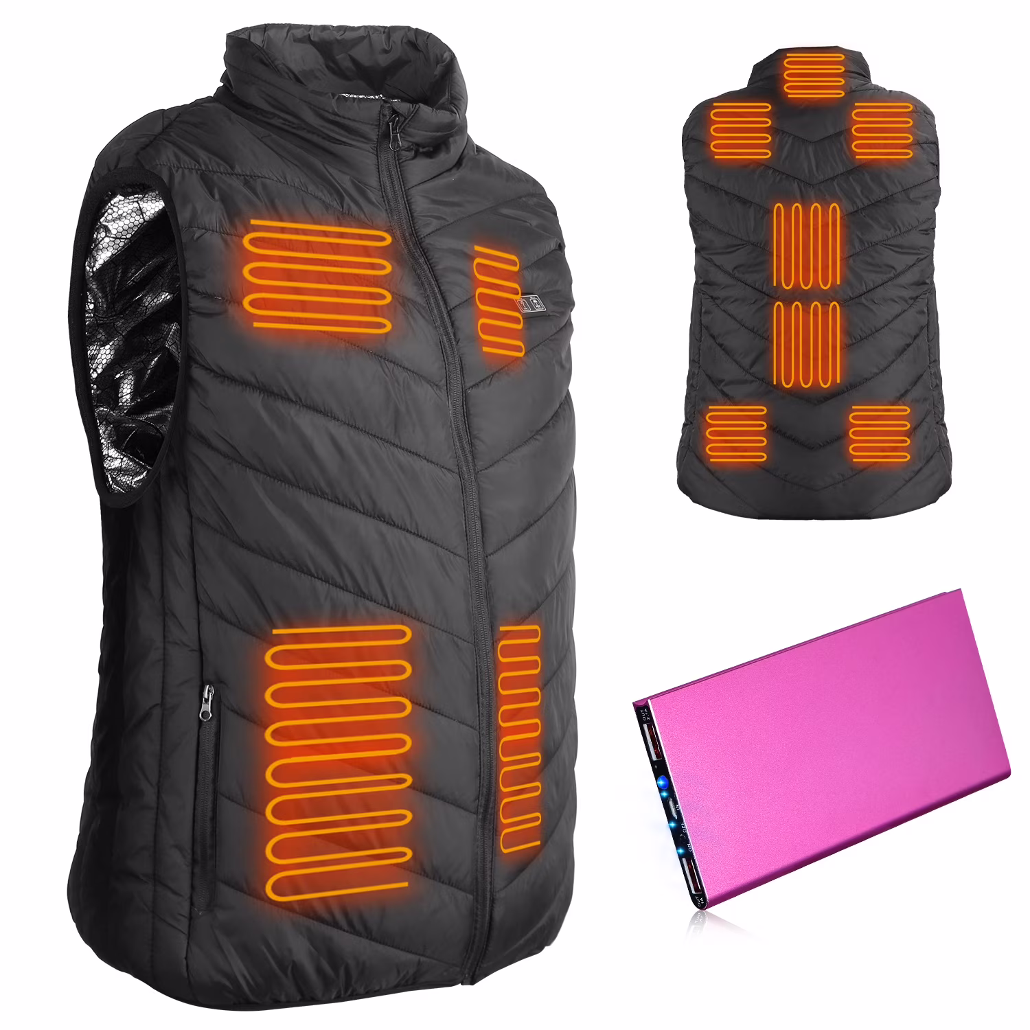 iMounTEK Men's Heated Vest with 20000mAh Battery Pack Heated Jackett, Winter Warming Heating Vest for Hiking/Golfing, 3 Temperature Levels