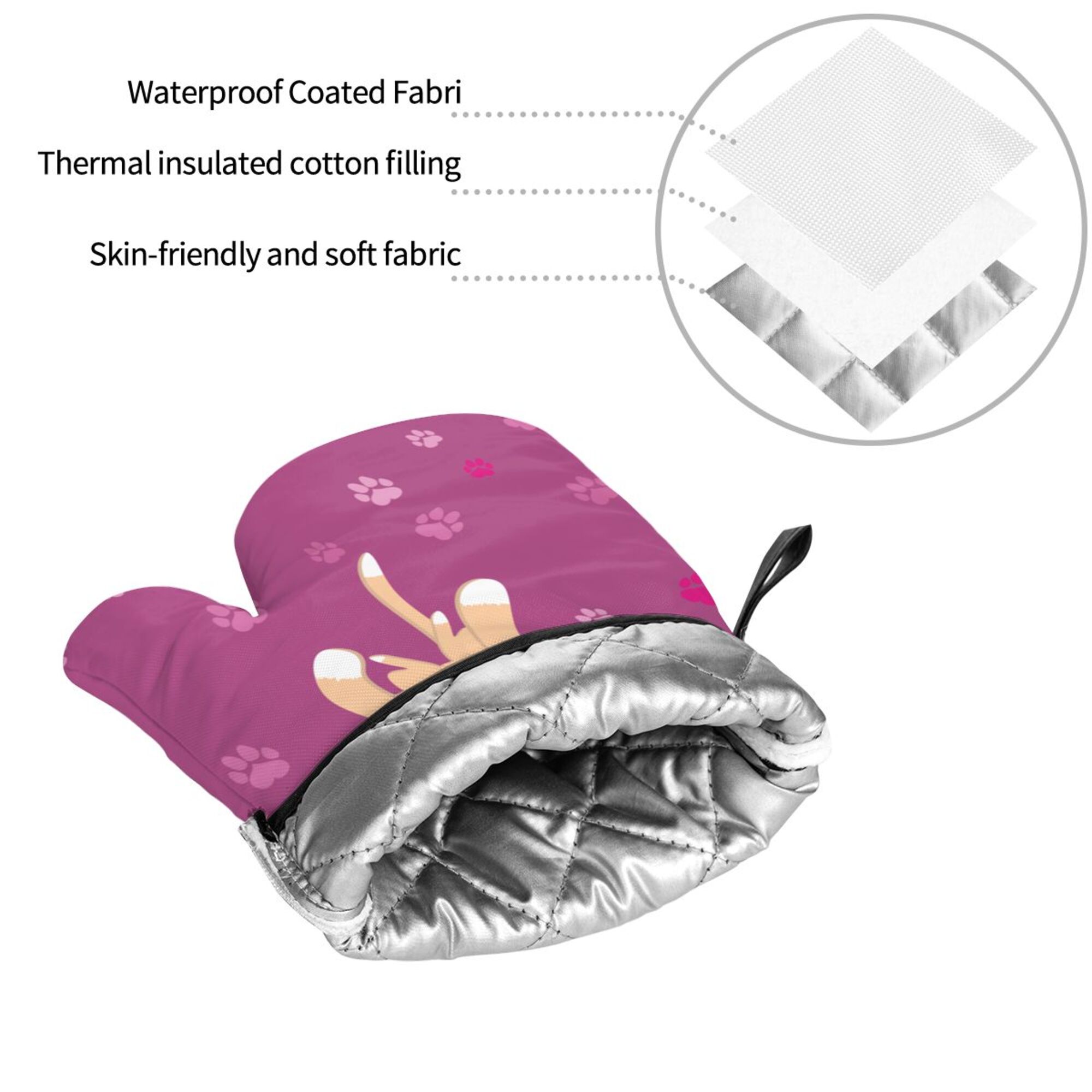 ZICANCN Oven Mitts and Pot Holders Sets,Cartoon Cat Cute Kitten Baking Sets Kitchen Heat Resistant 4 Pieces