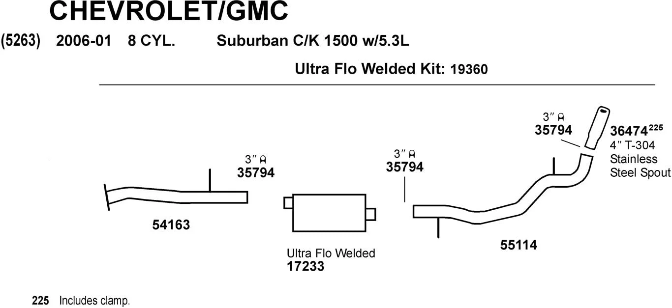 Dynomax 54163 Exhaust Pipe Fits select: 2001-2006 CHEVROLET SUBURBAN, 2002-2006 CHEVROLET AVALANCHE