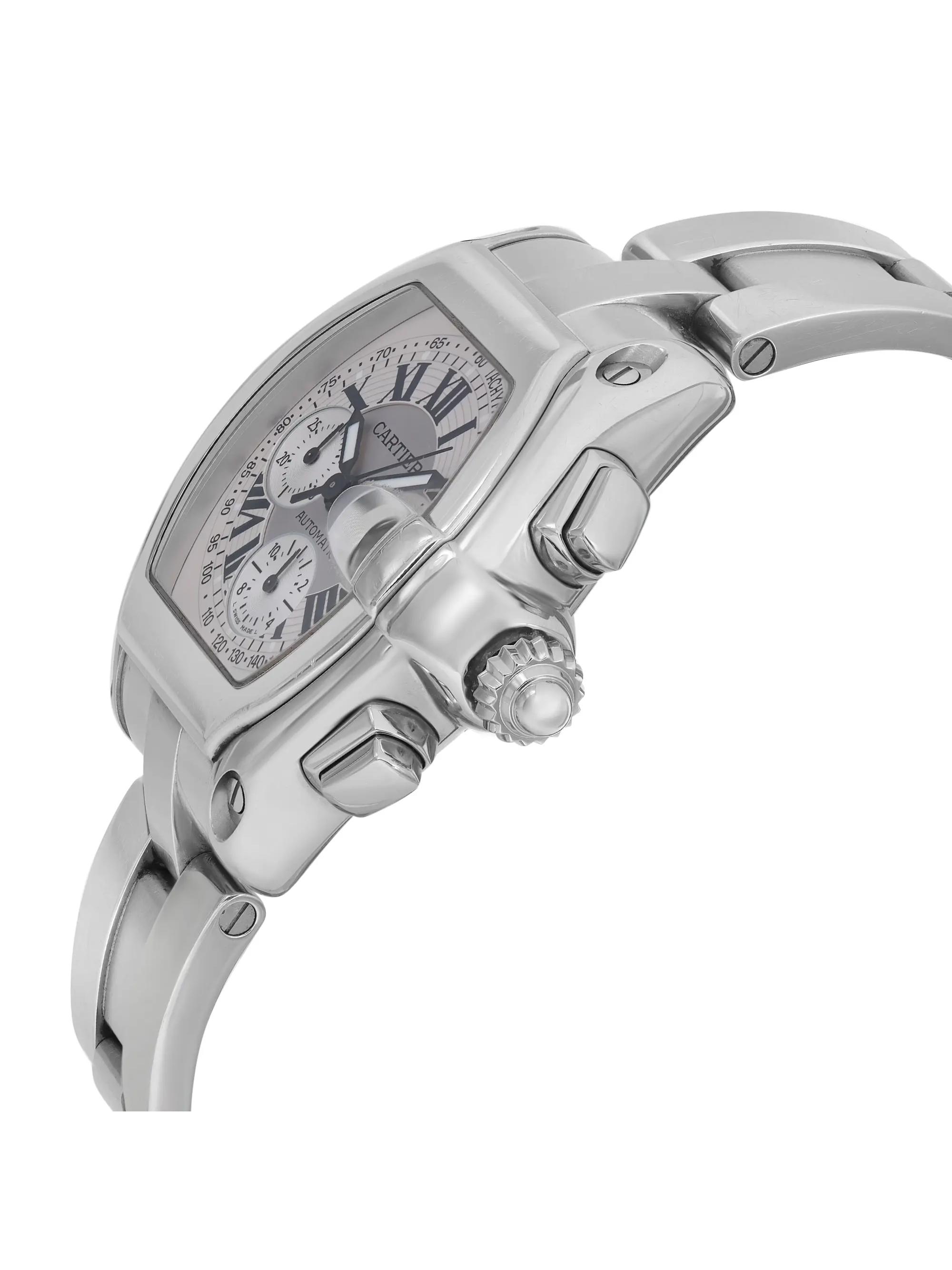 Cartier Roadster XL Steel Silver Dial Automatic Men Watch W62019X6