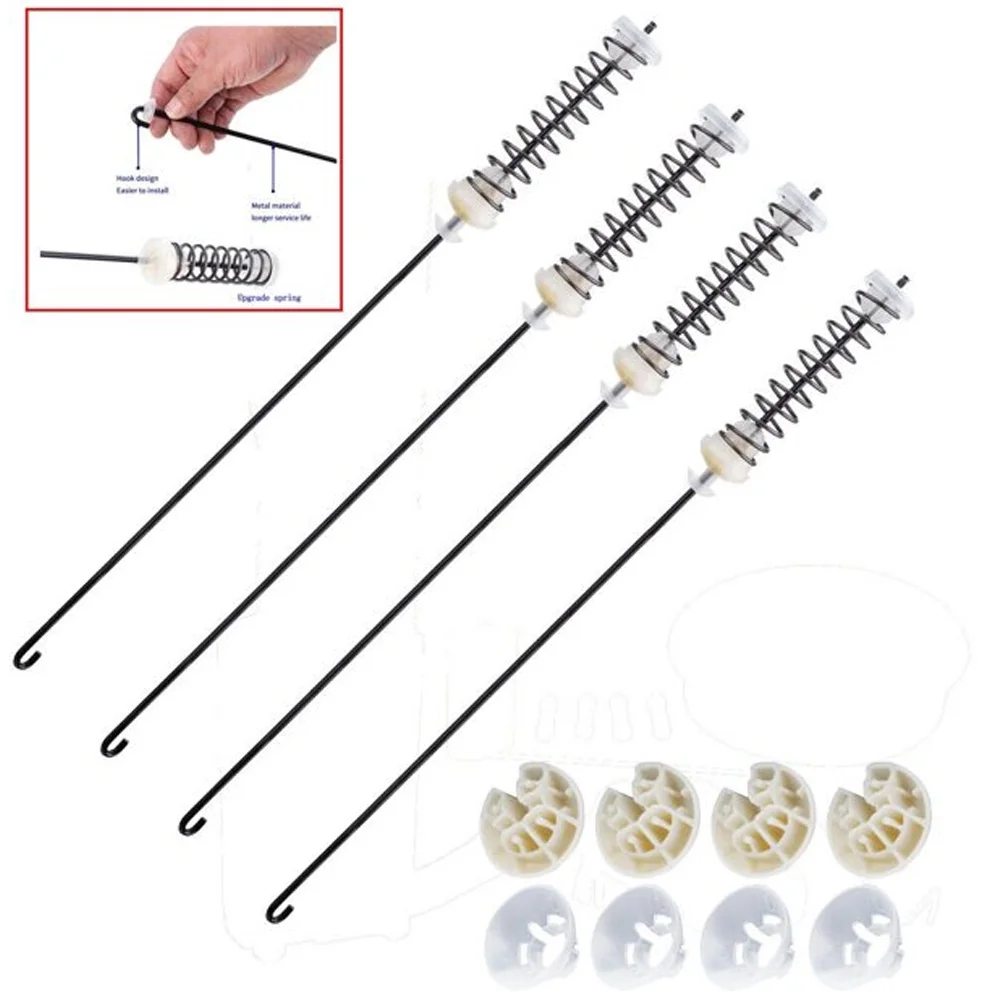 4 Pcs Washer Suspension Rod Kit W10780045 W10821956 for Whirlpool Kenmore Admiral