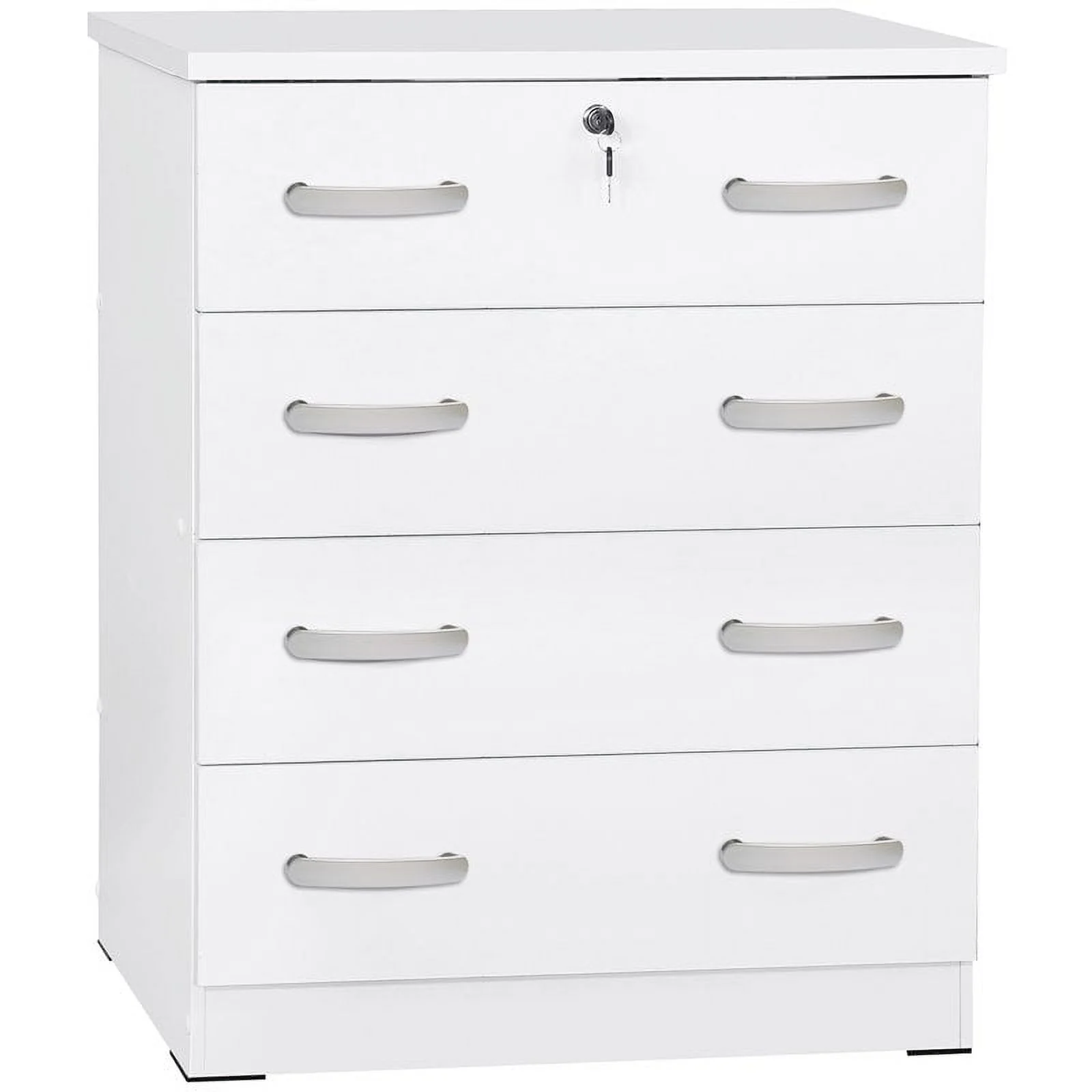 Home Square 2-Piece Set with Queen Captains Bed 4-Drawer Chest Dresser in White