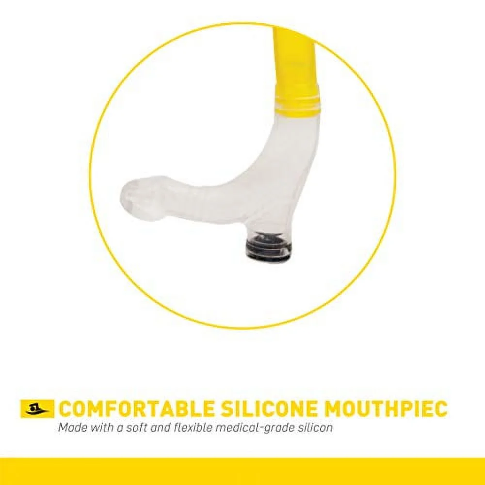 FINIS Original Swimmer's Snorkel - High-Quality Center-Mount Snorkel Set for Swimming Laps & Training - Snorkel Gear with Adjustable Fit, Silicone Mouthpiece, and Purge Valve - Junior Size