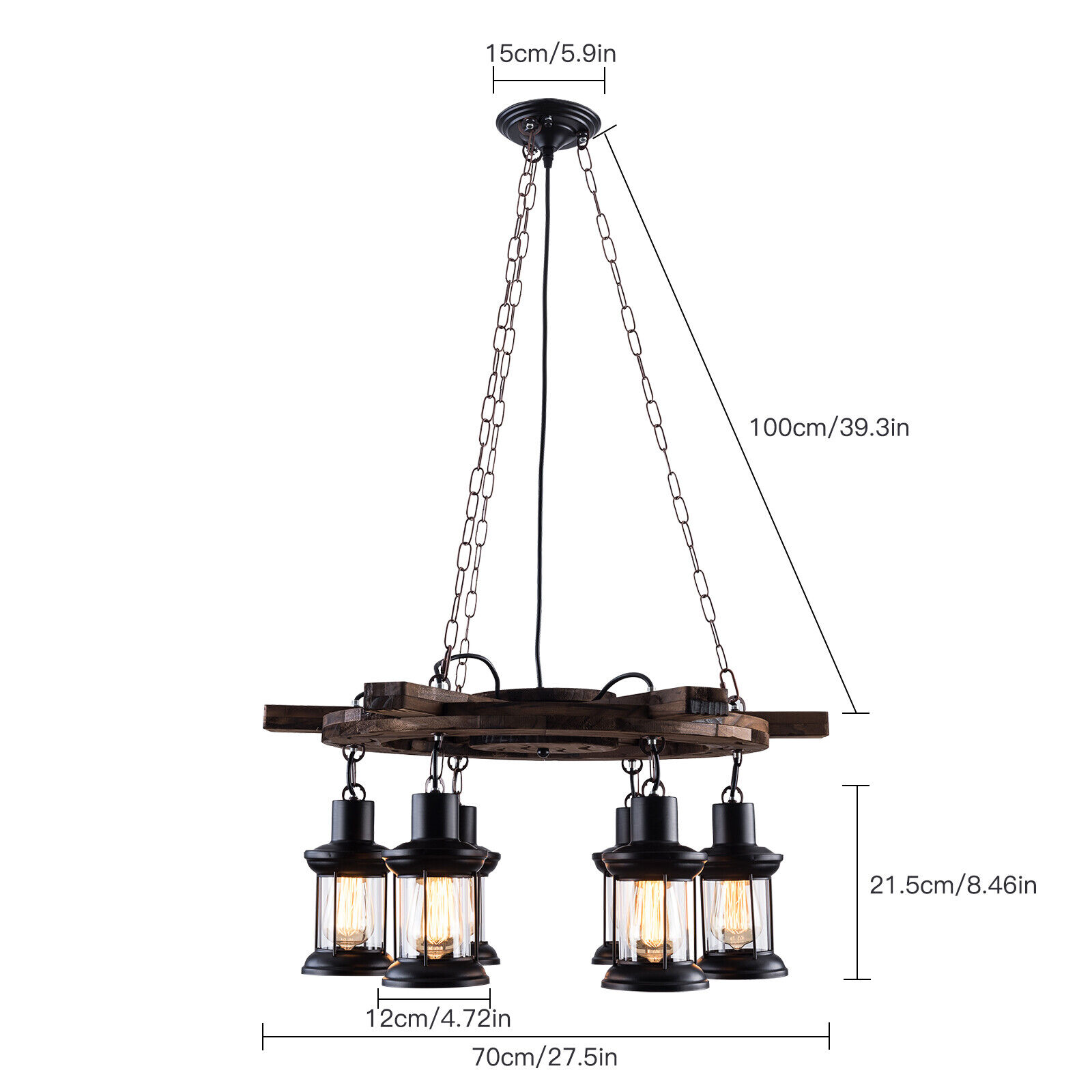 MIDUO Kitchen Island Lamp Farmhouse Chandelier Ceiling Glass Pendant Light
