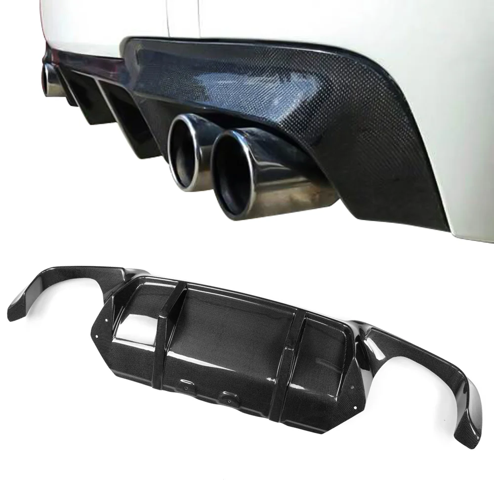 Ikon Motorsports Compatible with 12-16 BMW 5 Series F10 M5 DTM Style Rear Diffuser Carbon Fiber CF 2012 2013 2014 2015 2016