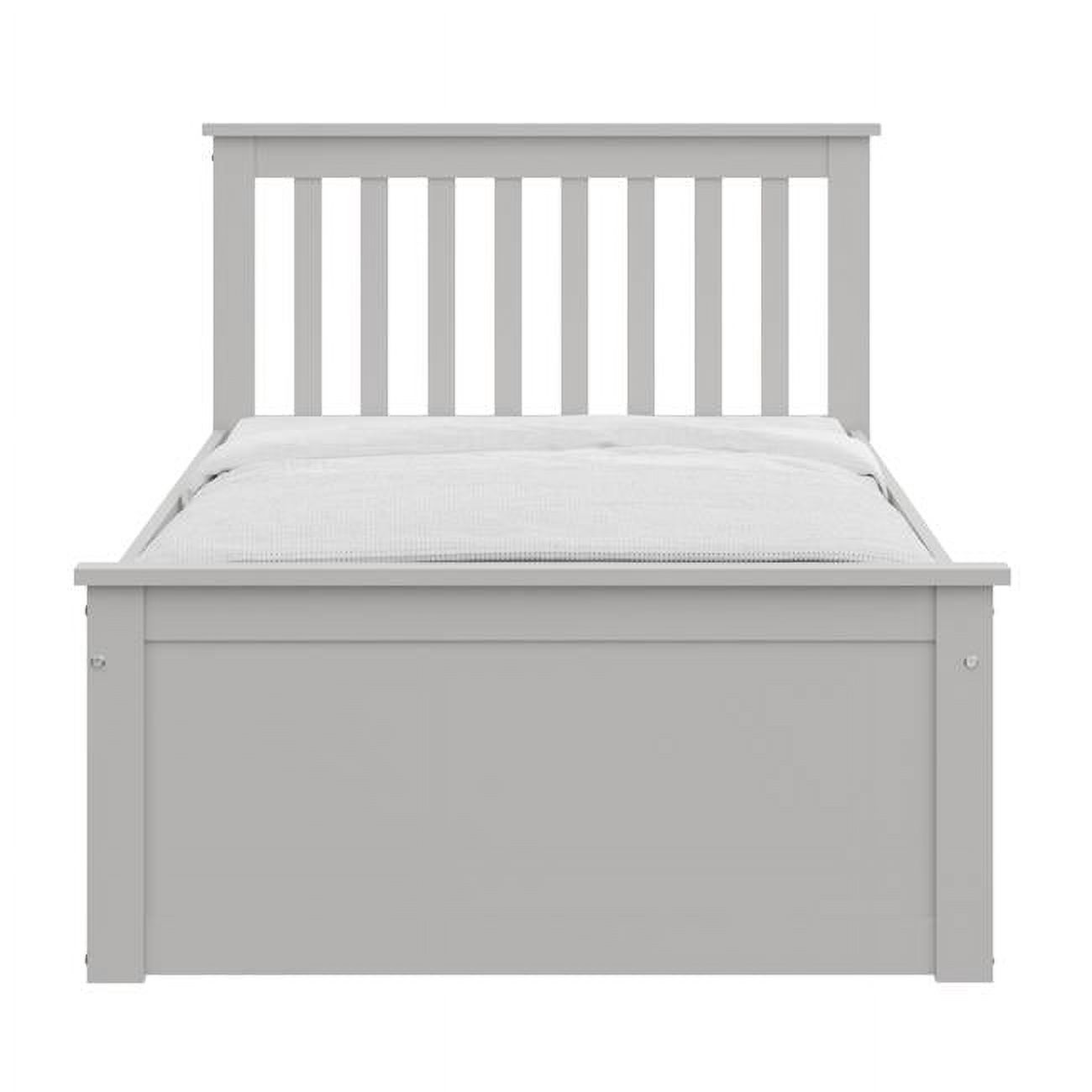 HomeRoots 510875 36.75 x 78.18 x 42.75 in. Gray Solid Wood Twin Size Bed with Pull Out Trundle
