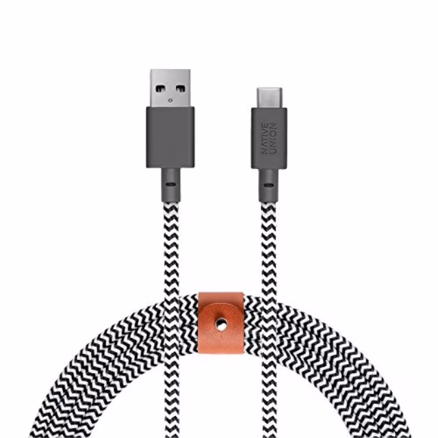 Native Union  10-Ft USB to USB-C Charge and Sync Braided Belt Cable - Gray