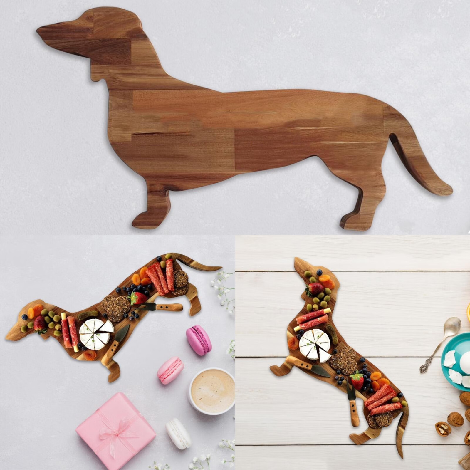 Dog Shaped Cutting Board Dog Dinner Plate Cute Christmas Dinner Plate Family Party Convenient Food Tray 40cm