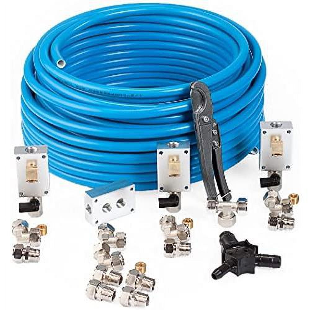 Pressured Leak-Proof Easy To Install Air Compressor Accessories Kit Piping System | 1/2 Inch X 100 Feet HDPE-Aluminum | Connects W/ Any Air Compressor Hose | 100 PSI | 35 Pieces | M3800.