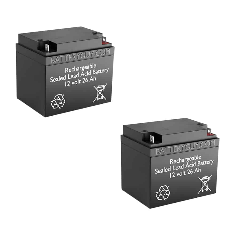 BatteryGuy BG-12260NB 12V 26AH Replacement for SLA1146-NB (2 Pack, rechargeable)