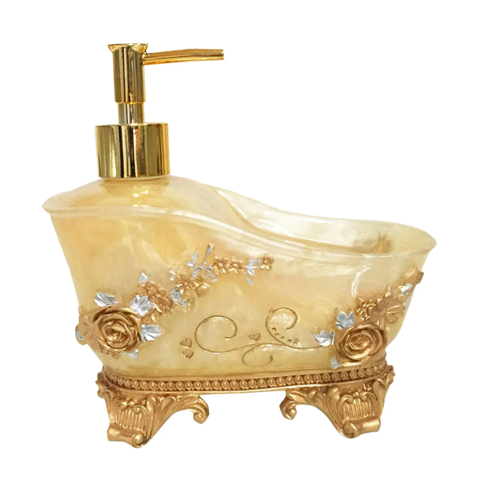 Liquid Soap Dispenser Resin 1Pcs Pump Lotion for Bathroom Wash Room Tabletop Yellow