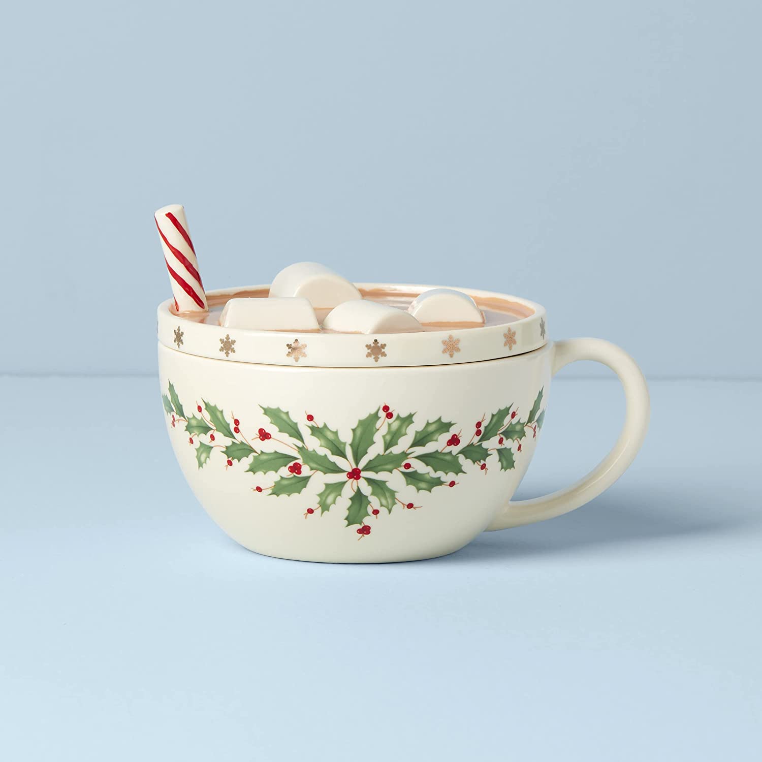 Lenox Holiday Cocoa Mug Covered Candy Dish