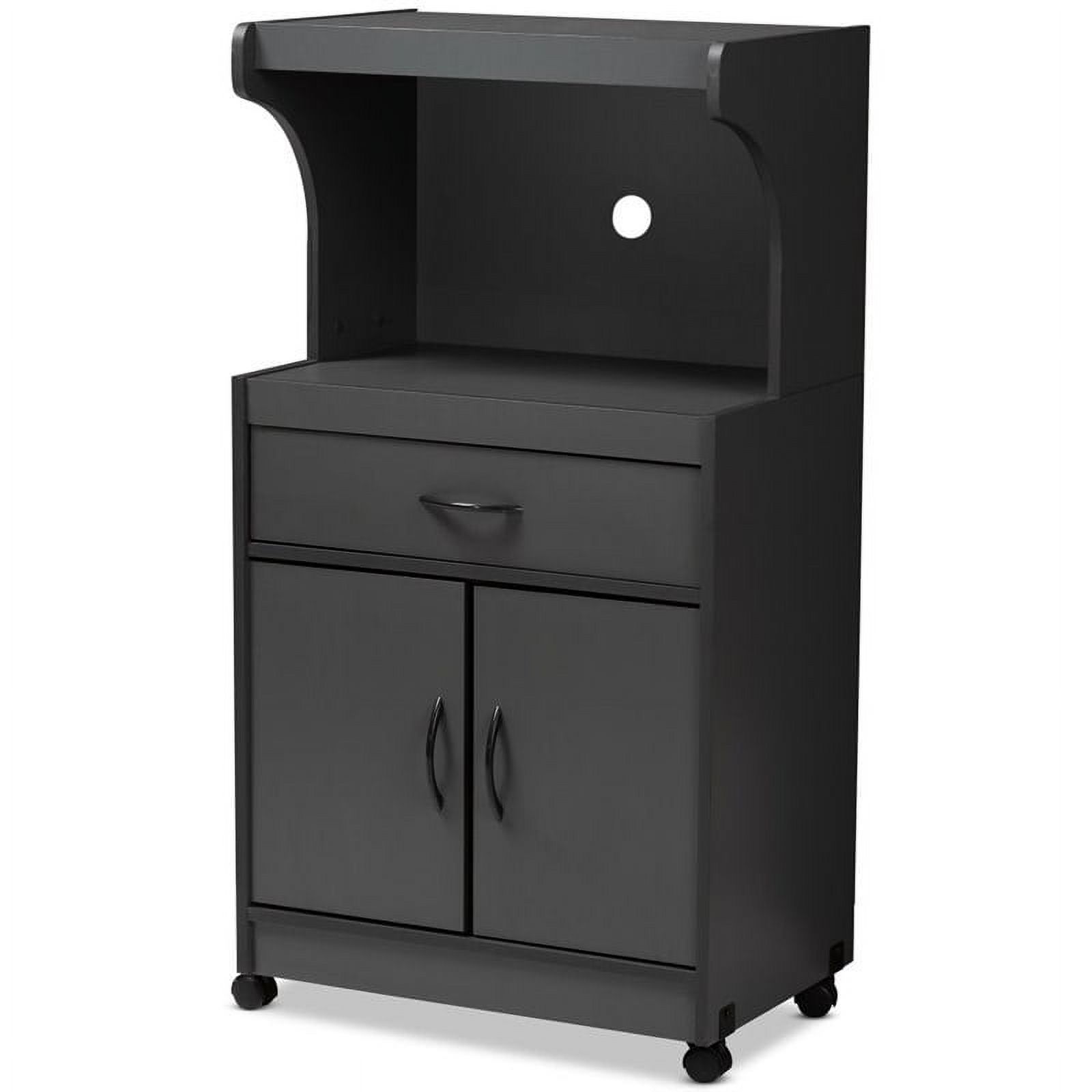 Bowery Hill Microwave Stand in Dark Grey
