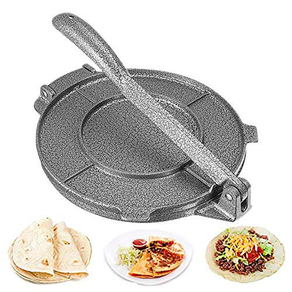 6.5in Cast Iron Tortilla Press, Tortilla Press Maker Corn Tortillas Dough Pressing Tools for Flour Tortilla Roti Kitchen Supplies Gray