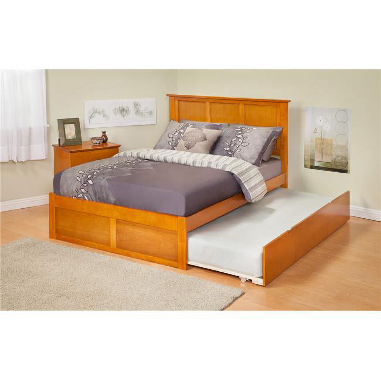 Madison Match Footboard with Urban Trundle Bed - Antique Walnut, Twin Size