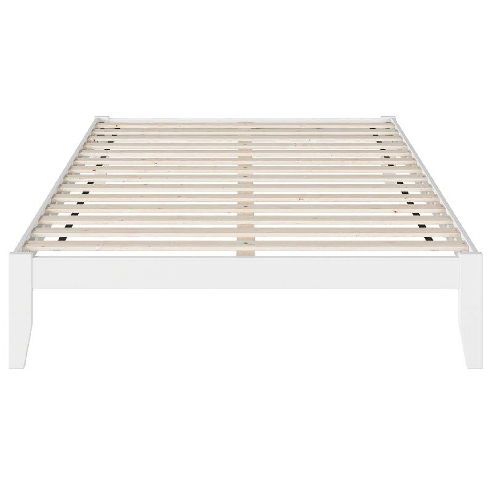 Bowery Hill Modern Solid Wood Queen Bed with USB Charging Station in White