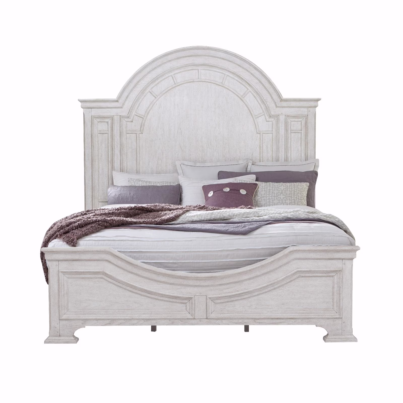 Glendale Estates Queen Wood Panel Bed in White Finish by Pulaski Furniture
