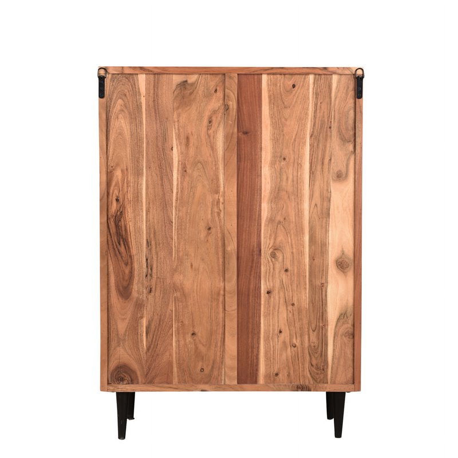 Taran Designs Harper 8-drawer Live Edge Solid Wood Chest in Brown/Black