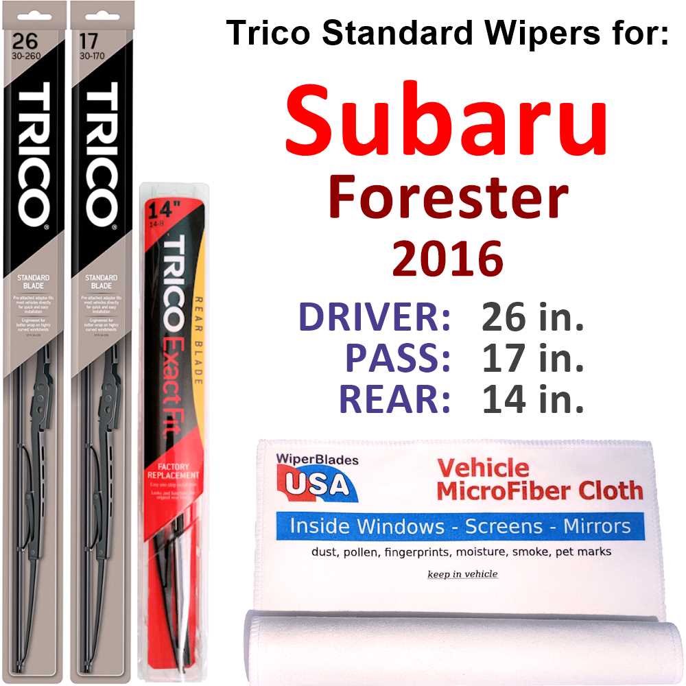 2016 Subaru Forester Wiper Blades (Set of 3) w/Rear Wiper