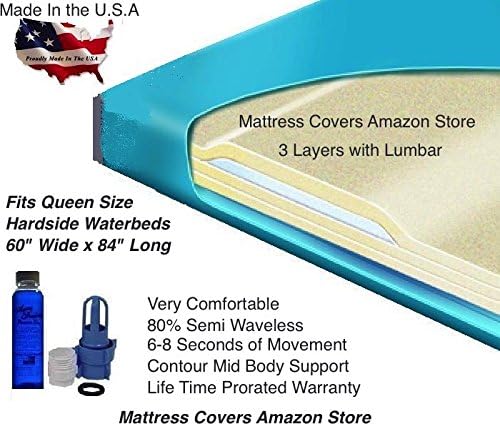 Queen 3000L 80% Semi less Waterbed Mattress With Fill Kit And 4Oz Conditioner