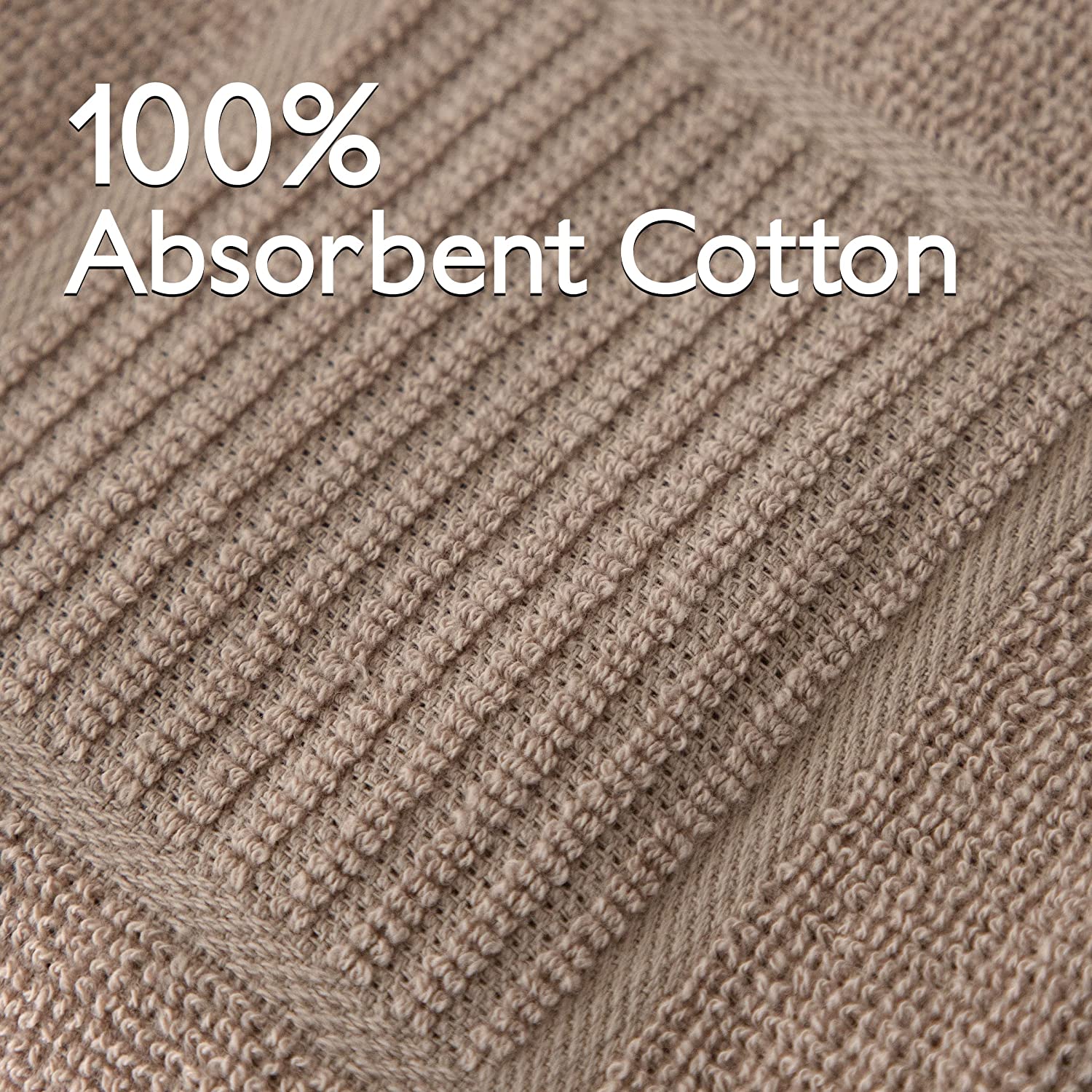 T-fal Textiles 10959 Color Parquet Design 100-Percent Cotton Kitchen Dish Towel, Sand, Solid-Single