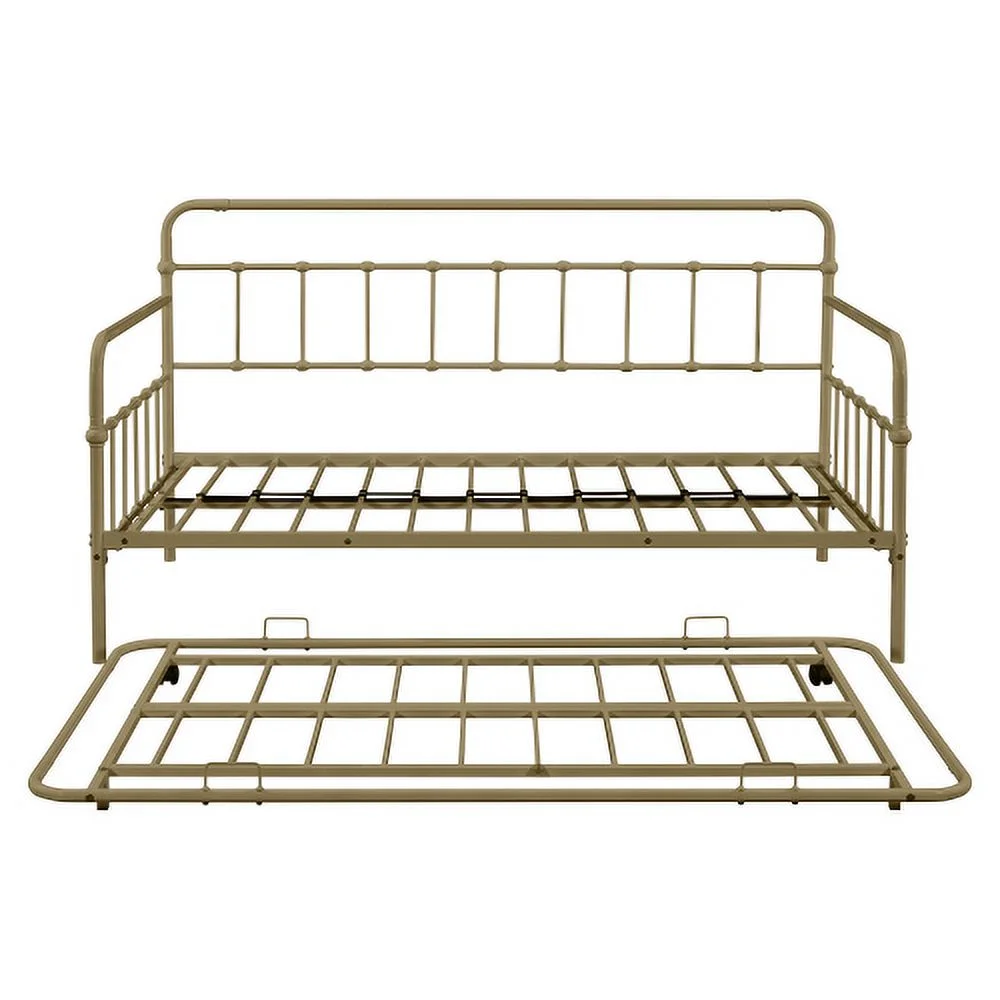Metal Frame Daybed With Trundle - Bronze
