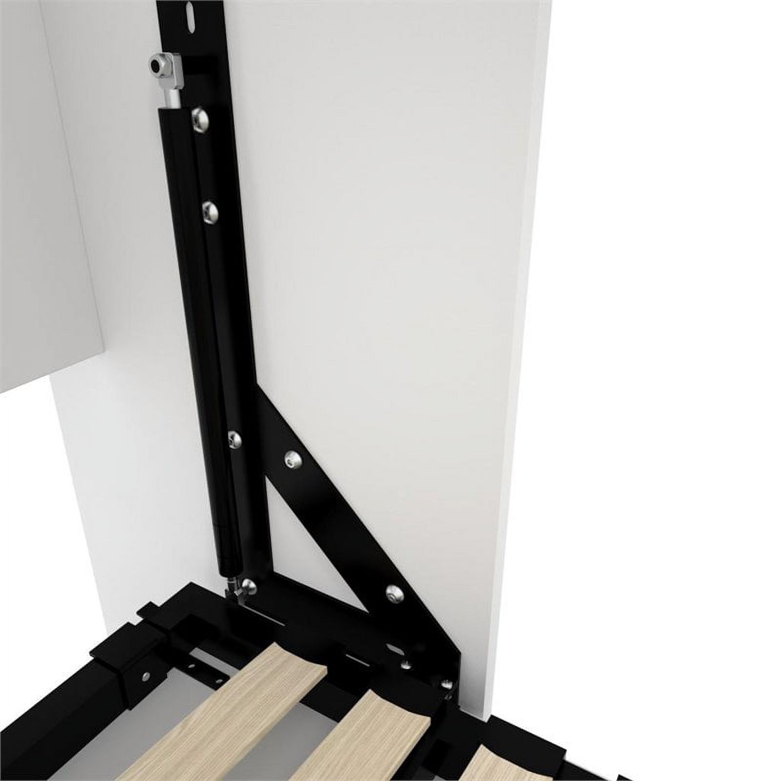 Pemberly Row Modern Wood Queen Wall Bed with Cabinet in White