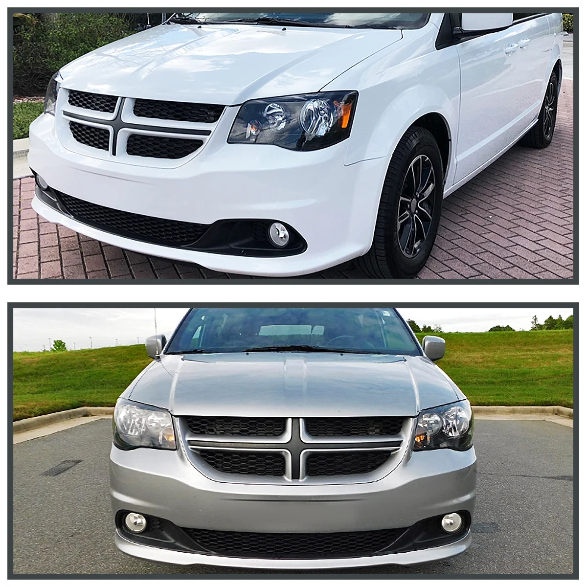 Spec-D Tuning Black Headlights Compatible with Car Dodge Grand Caravan 2011 - 2018, 08-16 Chrysler Town and Country, L/R Pair Head Light Lamp Assembly