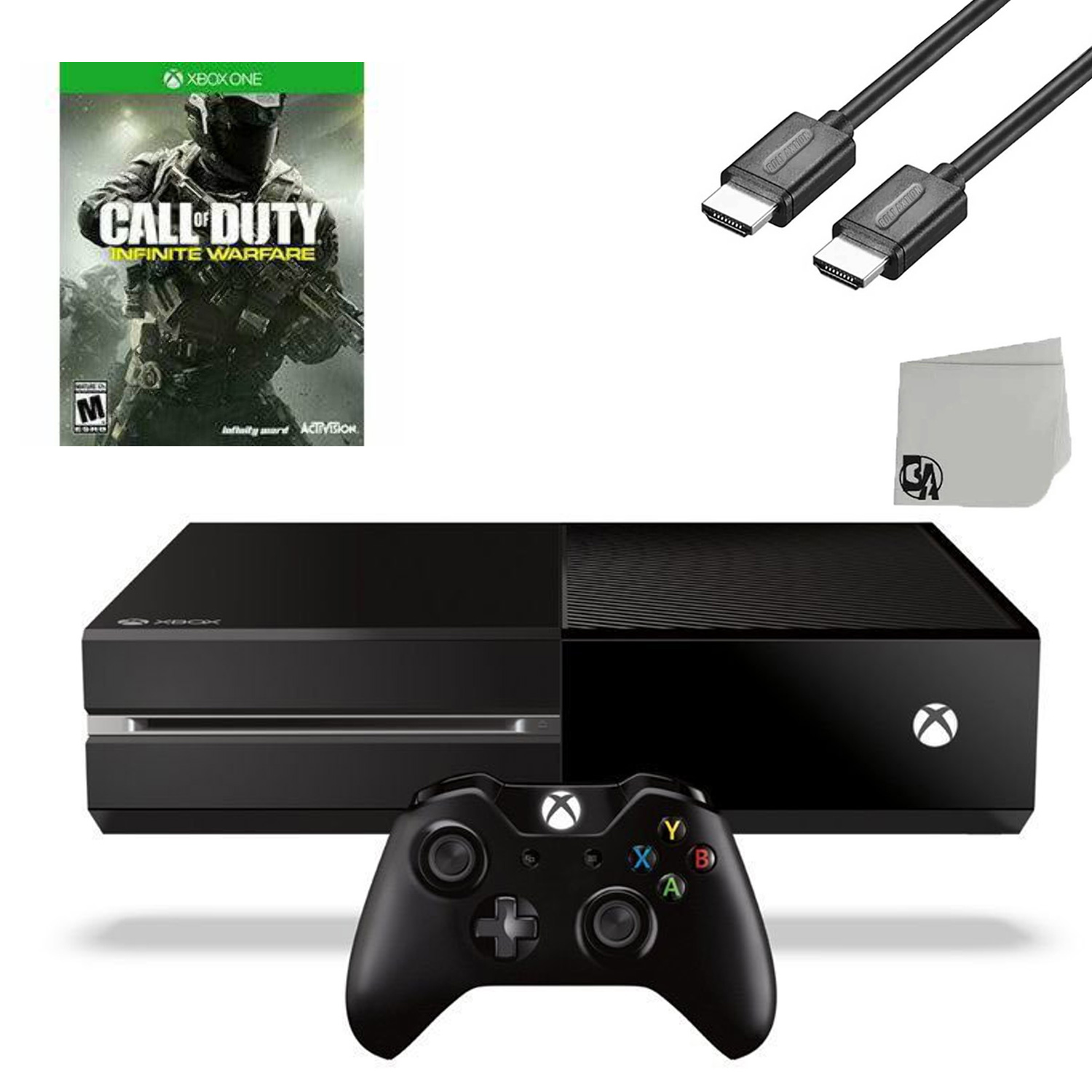 Microsoft Xbox One Original 500GB Gaming Console Black HDMI Cable With Call Of Duty Black Ops 3 Game BOLT AXTION Bundle Like New