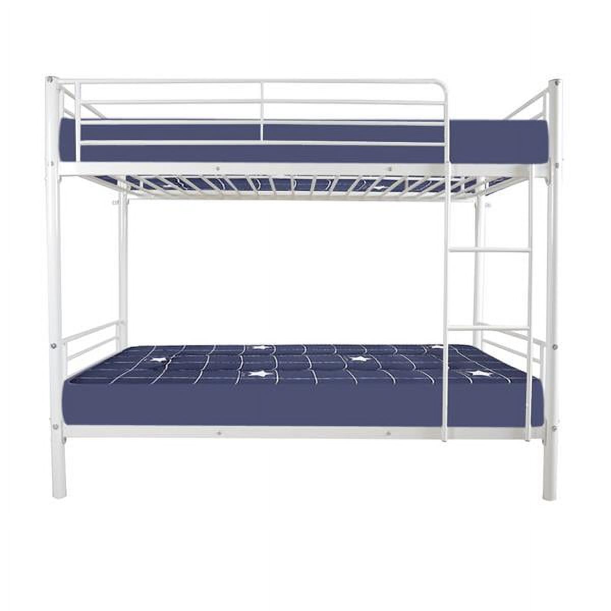 SYTHERS Bunk Bed Twin Over Twin for Kids, Teens & Adults, Bunk Bed with Stairs and Safety Guard Rail, No Box Spring Needed, White