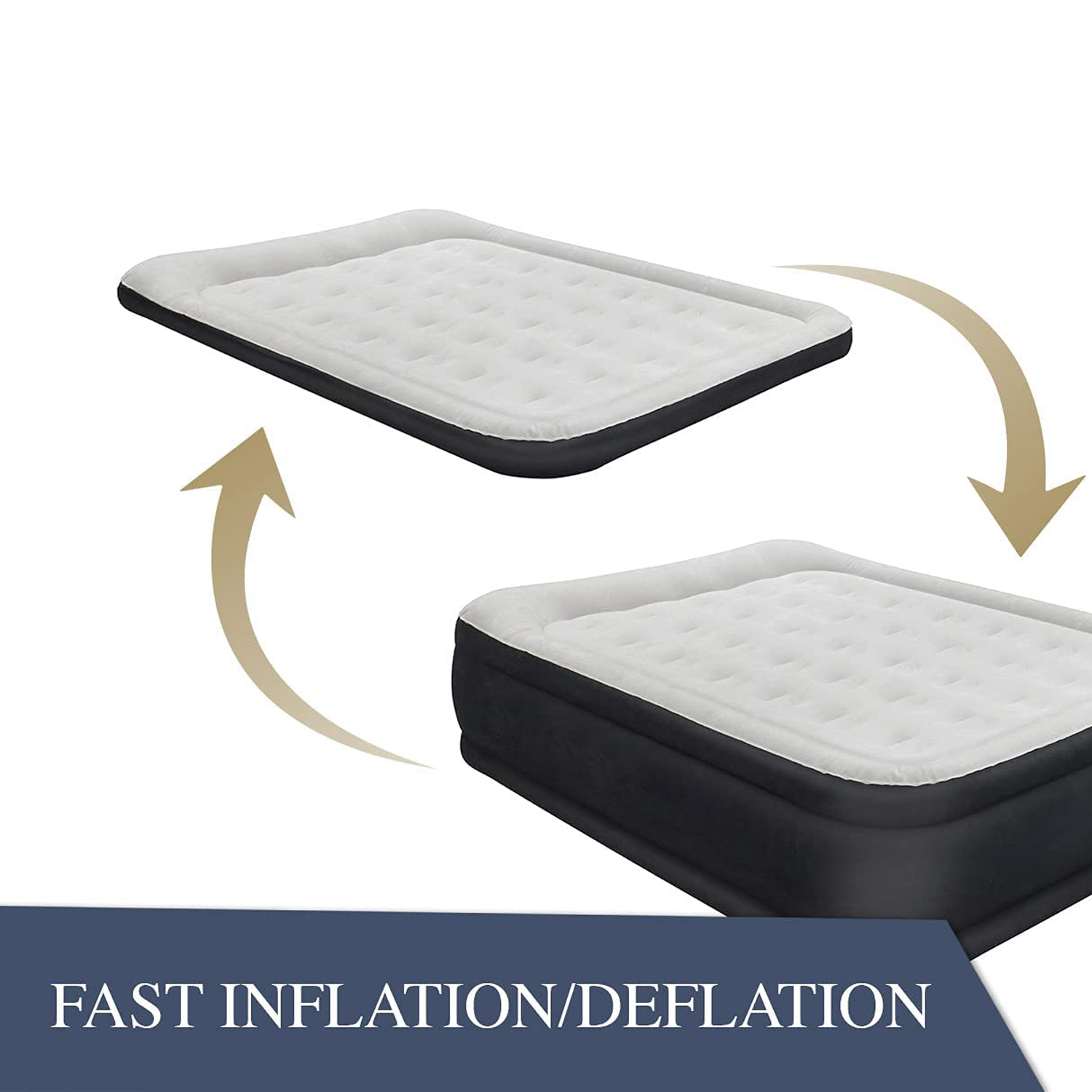 Internal Electric Pump Air Mattress - Standard Series Pillow Rest Raised Airbed(Navy)