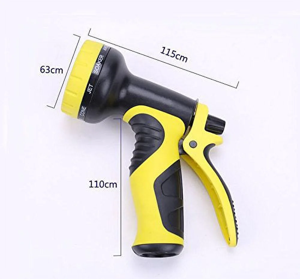 SOGA 50 Ft Expandable Garden Hose with Spray Nozzle 9 Switch Patterns of Watering Hose, Garden Wash Hose, Car Wash, Latex Tube Pipe Solid Brass Durable, Pet Showering Wash Include Hanger - Black