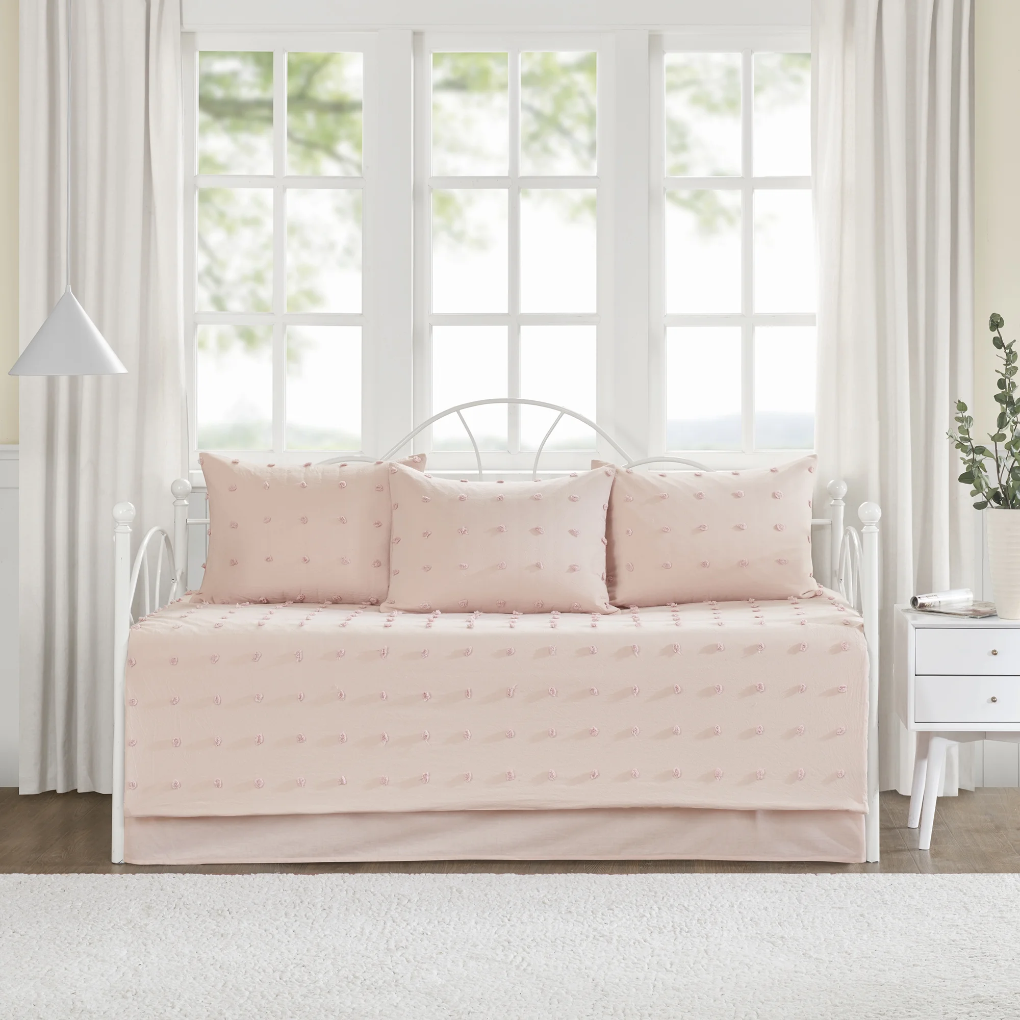Home Essence Apartment Kay Cotton Tufted Pink 5 piece Daybed Bedding Set