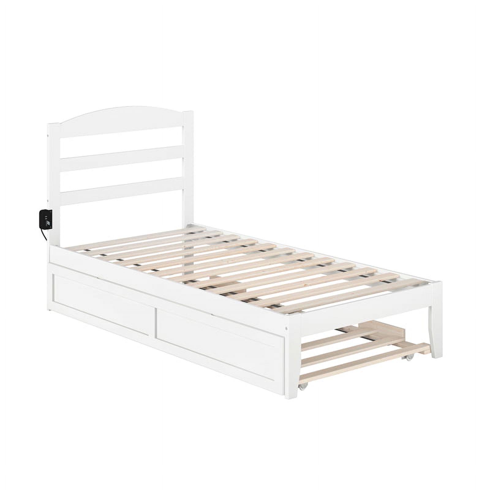 AFI Warren Solid Wood Traditional Twin Bed w/ Twin Trundle in White
