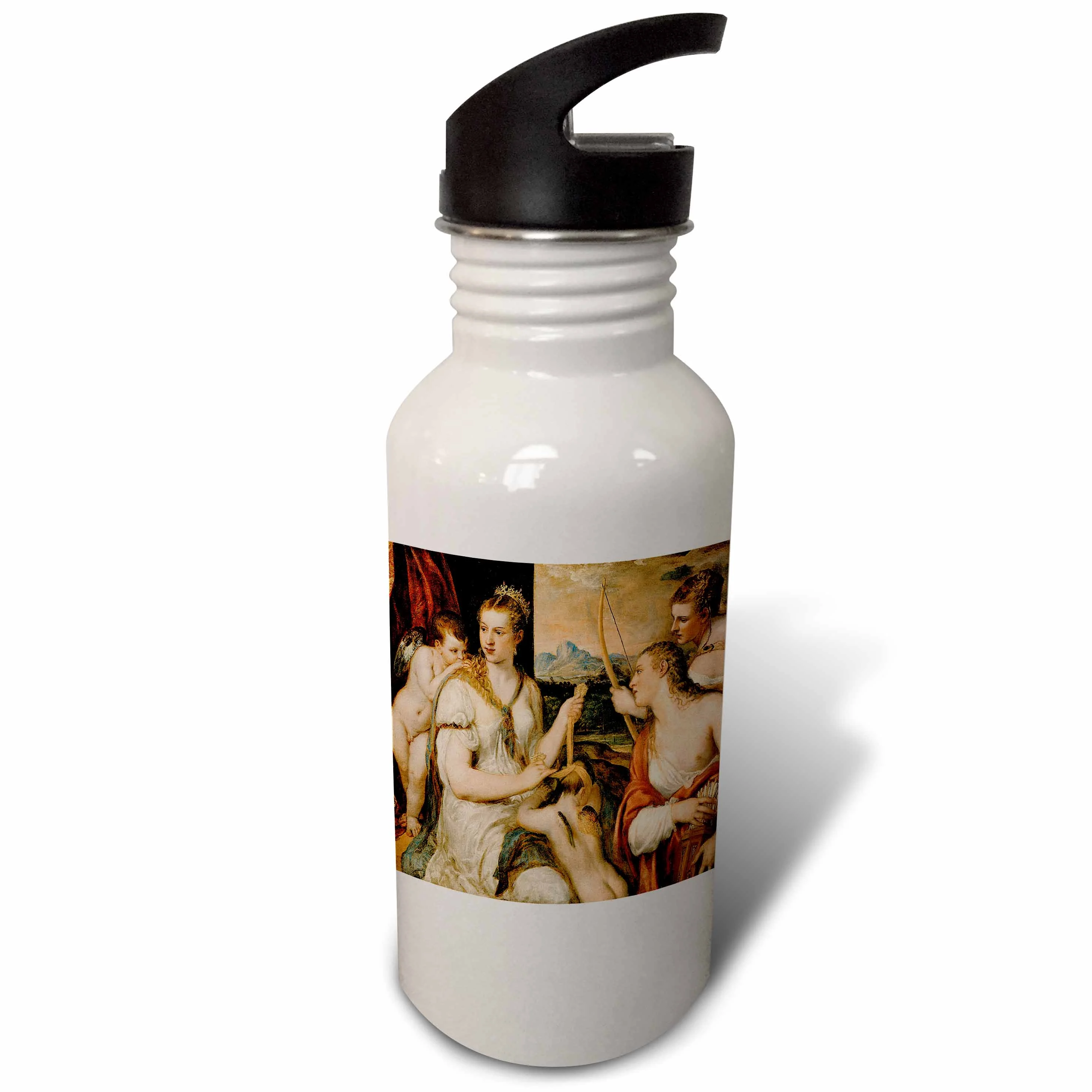 3dRose Venus Blinfolding Cupid by Titian, Sports Water Bottle, 21oz