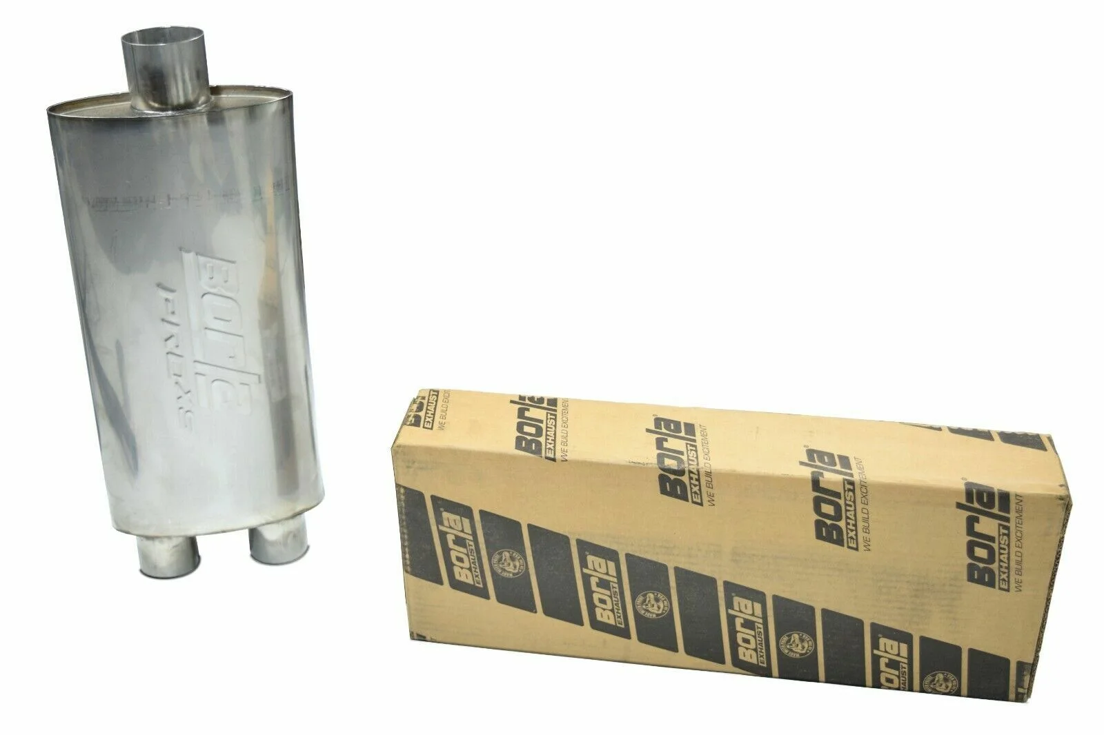 All-Stainless Dual Exhaust Ford F150 15-18 Borla Pro XS Corner Slash Tip