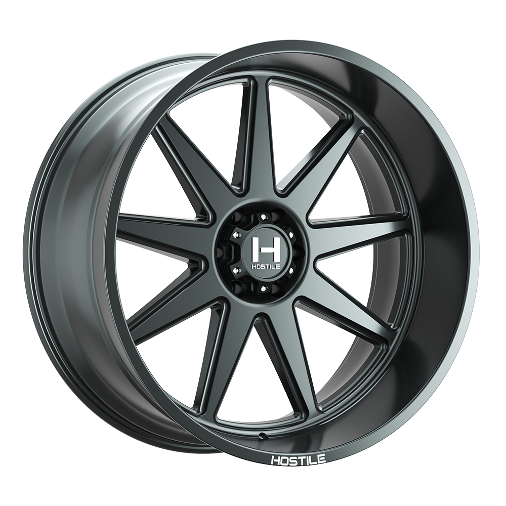 24x12 Hostile H121 Omega Asphalt (Matte Black) Wheel 8x180 (-44mm)