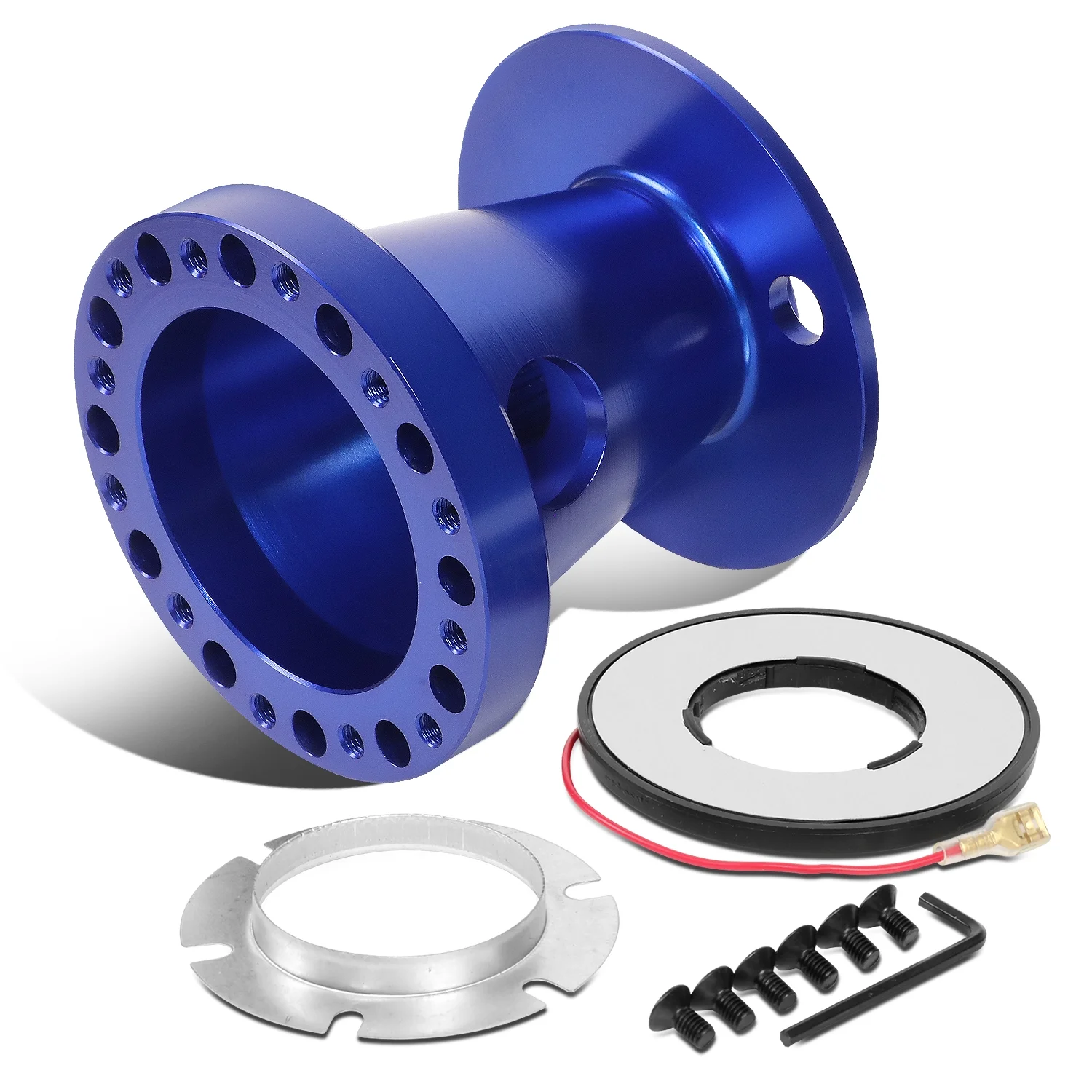 DNA Motoring HUB-ZTL-9059-BL For 1992 to 1997 Ford F150 F250 F350 Ranger Billet Aluminum 6-Bolt Pattern Steering Wheel Hub Adaptor Boss Kit Blue