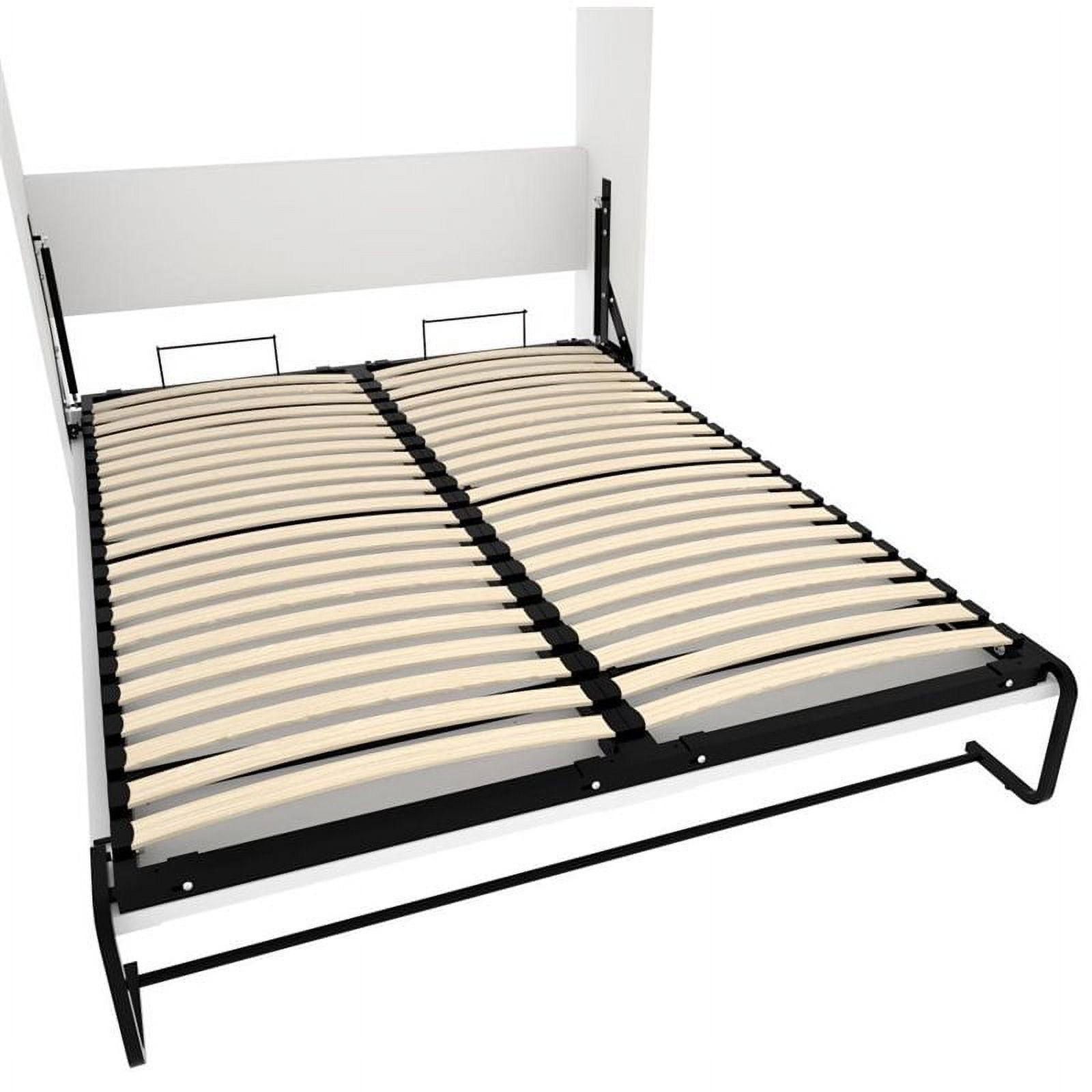 Pemberly Row Modern Wood Queen Wall Bed with Cabinet in White