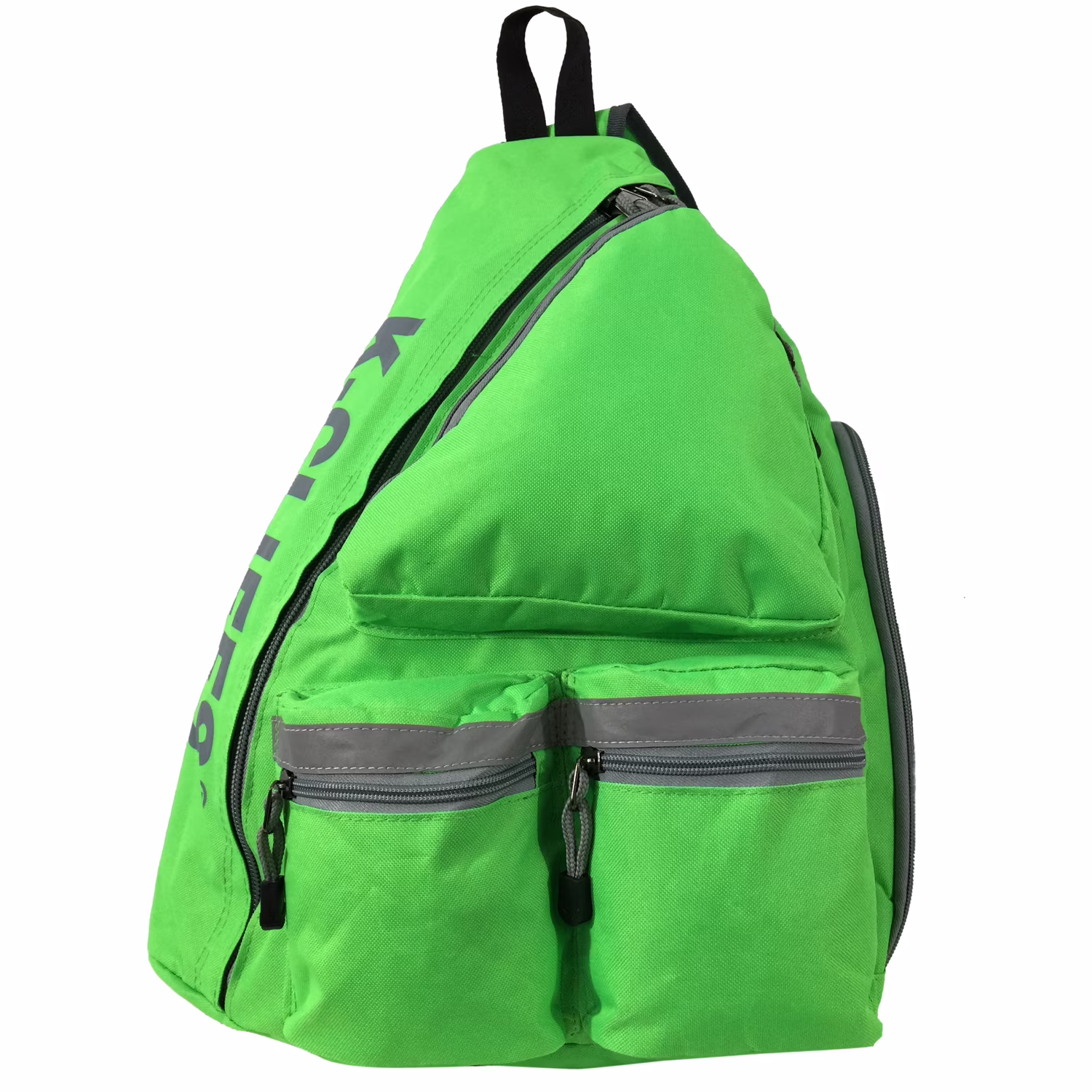 K-Cliffs 19 inch Unisex Reflective Sling Messenger Backpack Bright Green Student  Daypack
