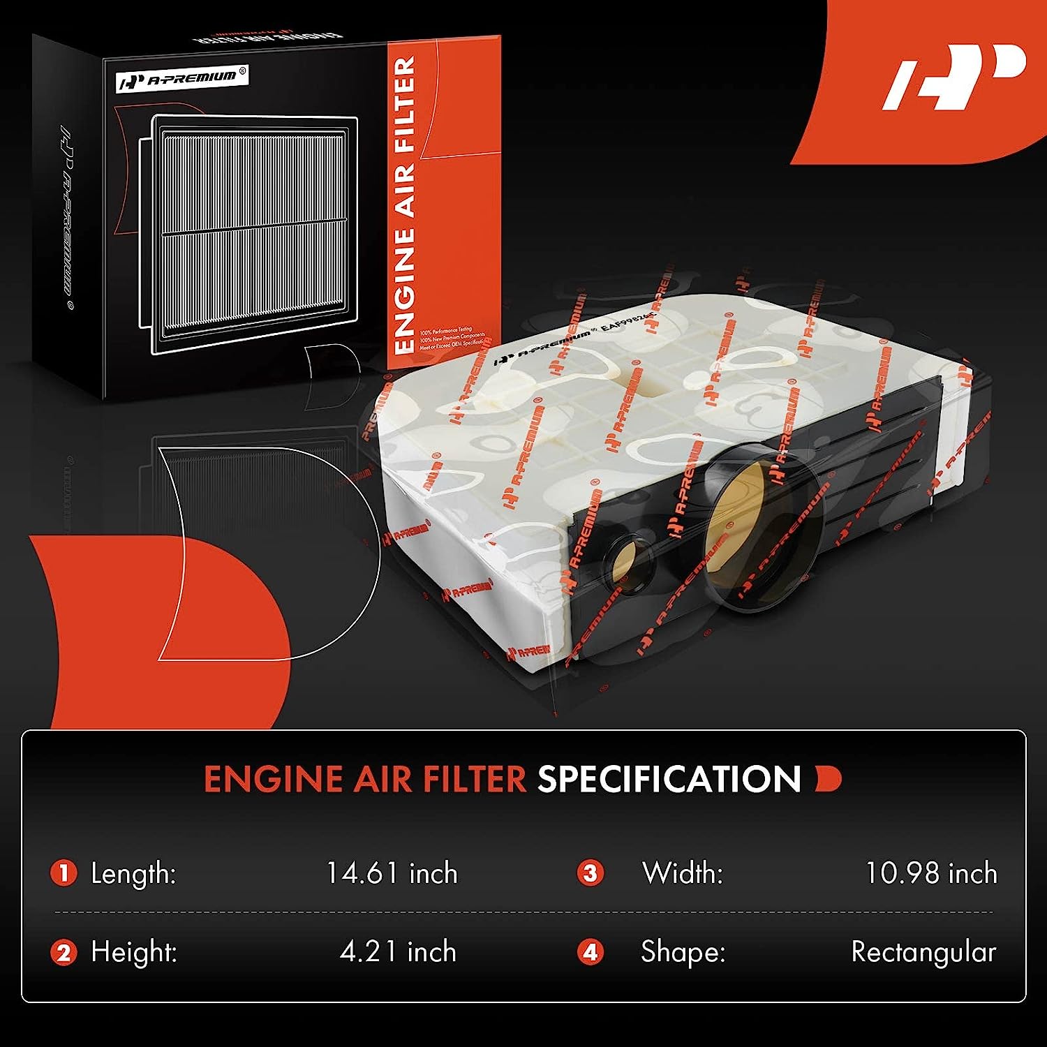A-Premium Engine Air Filter Compatible with Audi Q7 2016 2017 2018 2019 2020 2021 2022 2.0L 3.0L