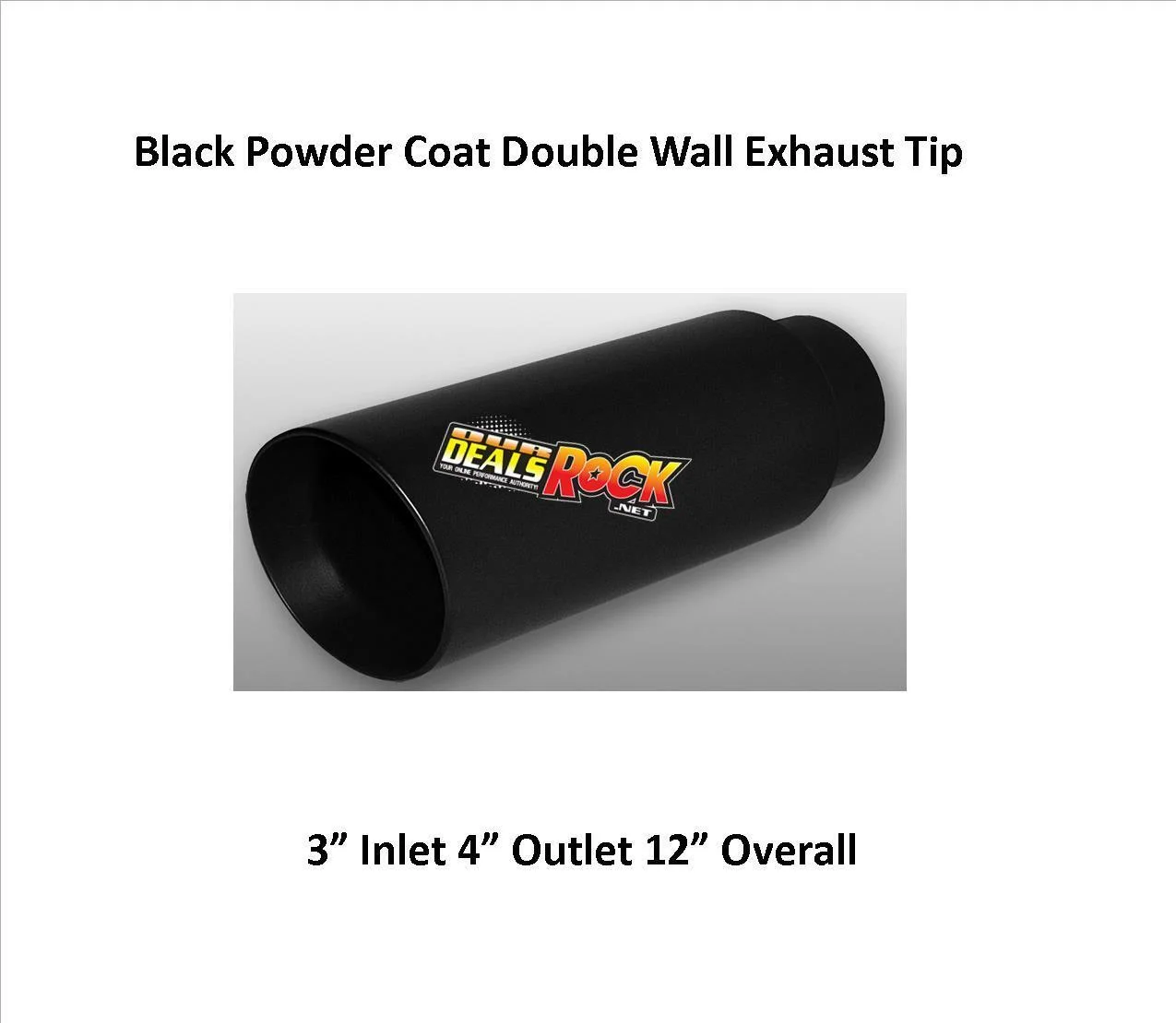 Brand New Black Powder Coat Double Wall Exhaust Tip 3
