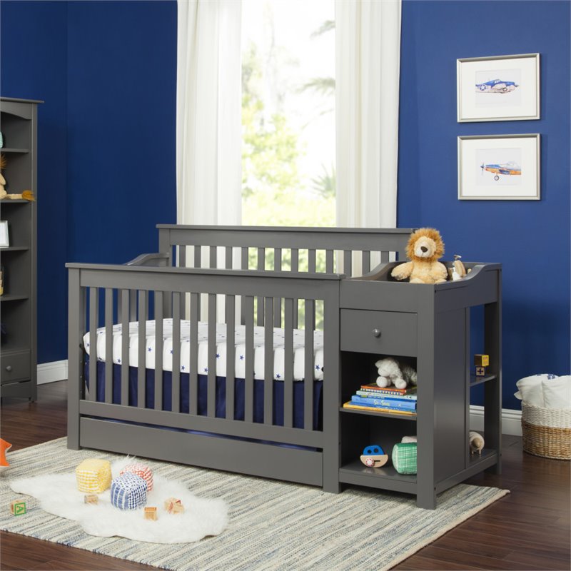 DaVinci Piedmont 4-in-1 Crib and Changer Combo in Slate