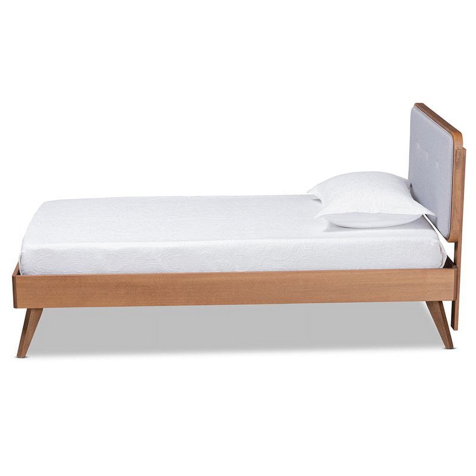 Bowery Hill Light Grey and Brown Finished Wood Twin Size Platform Bed