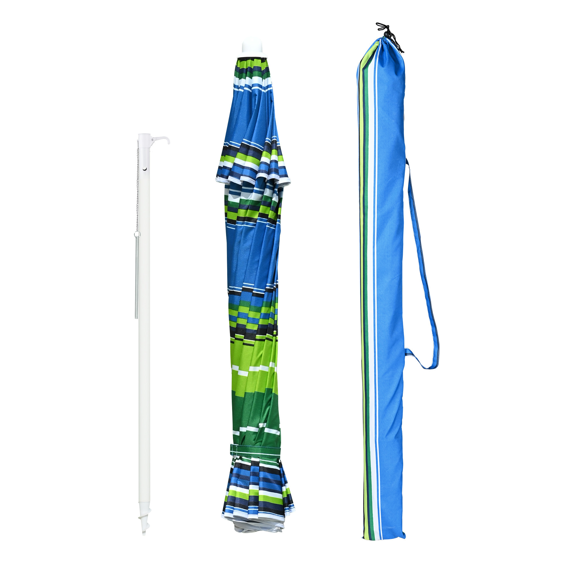 Striped Beach Umbrella - 4.41 - Stay Shaded