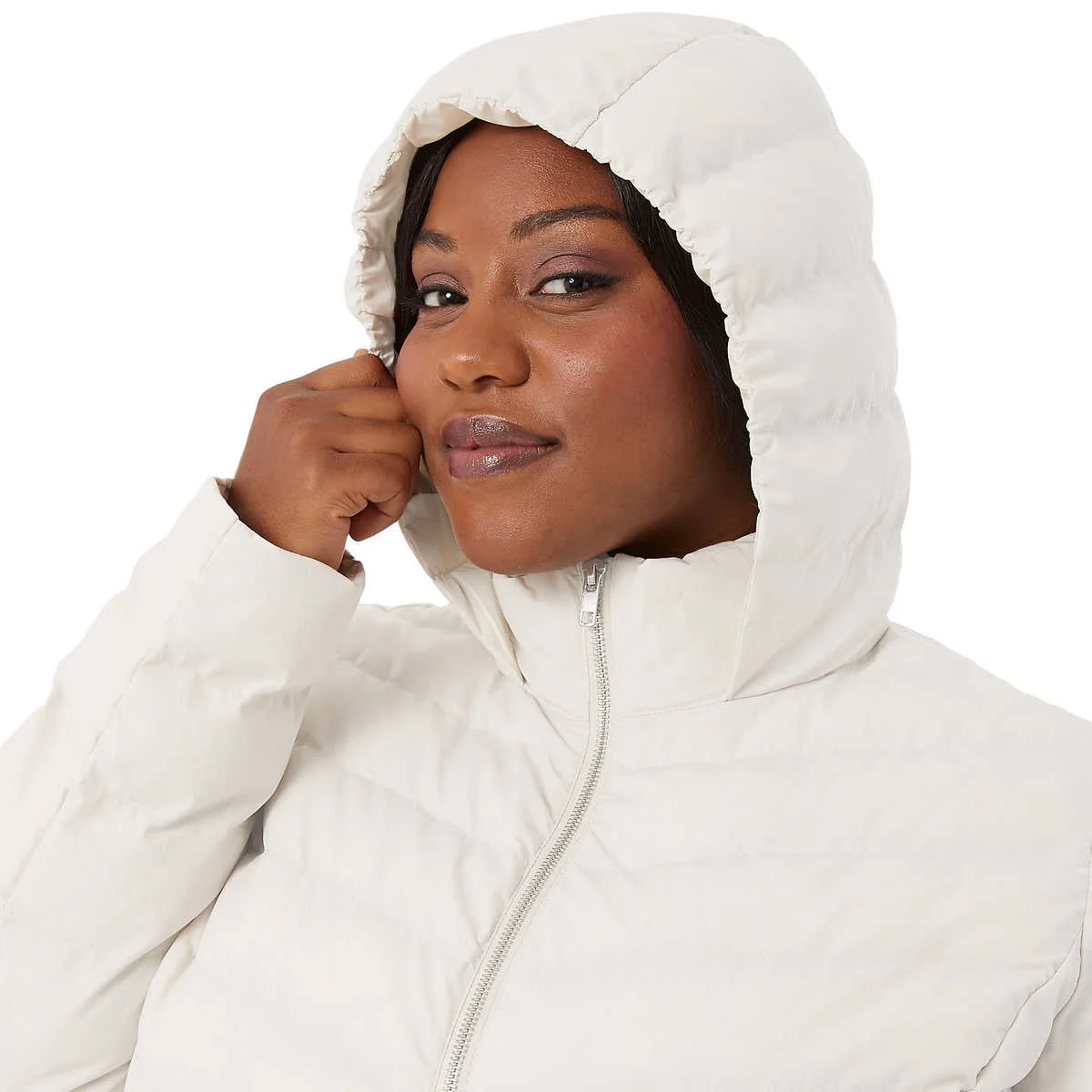 32 DEGREES Women's Full Zip Water Resistant Power Tech Jacket with Fixed Hood